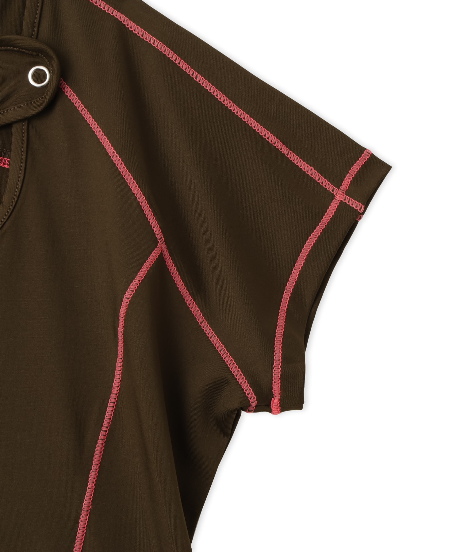 atmos pink Stitch Line T-Shirt BROWNの画像