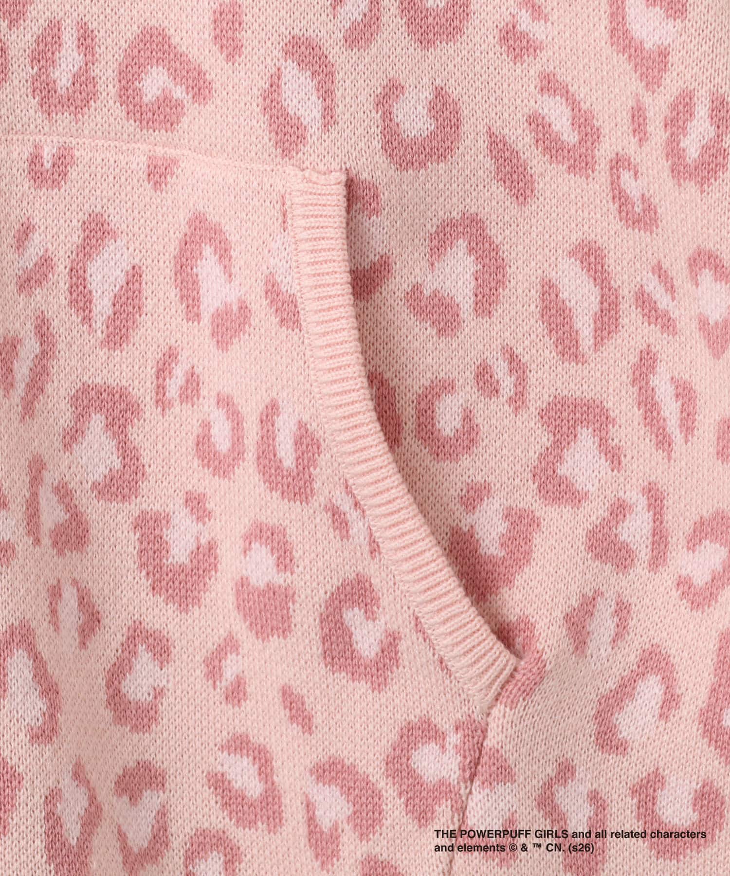 The Powerpuff Girls x atmos pink Leopard Zip-up Hoodie REDの画像