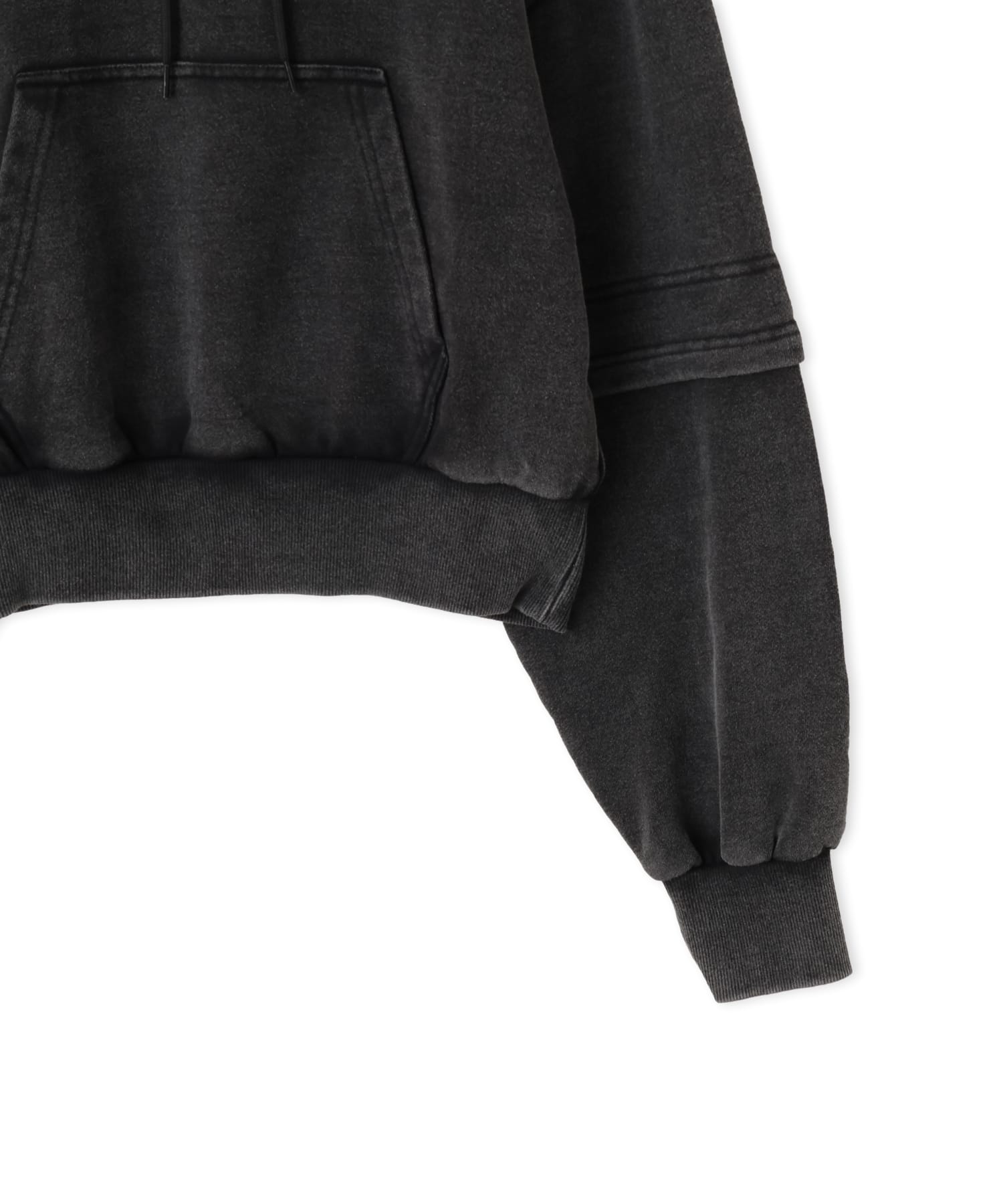 atmos pink Layered Sweat Hoodie BLACKの画像