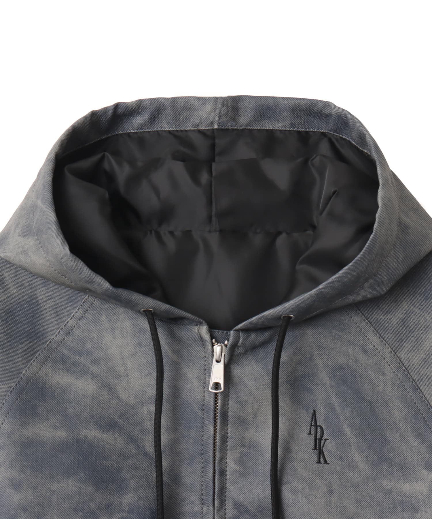 atmos pink Faux Leather Hoodie Jacket CHARCOALの画像