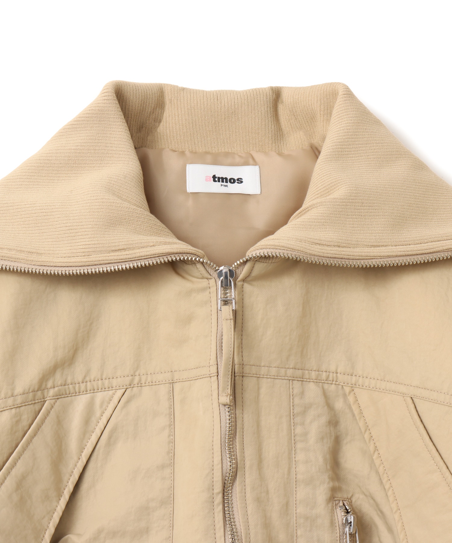 atmos pink Big Collar Bomber Jacket BEIGEの画像