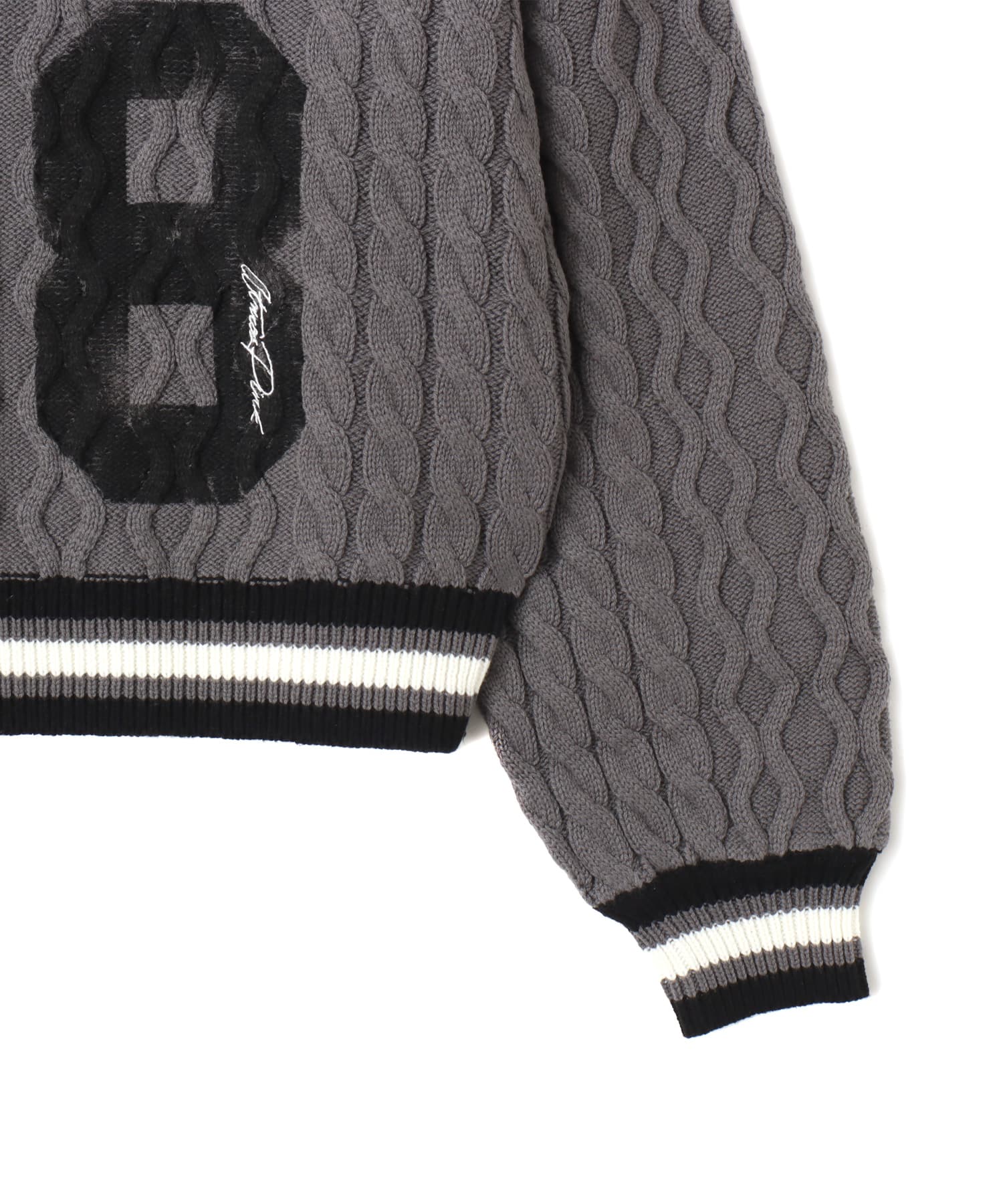 atmos pink Numbering Cable Knit Top GRAYの画像