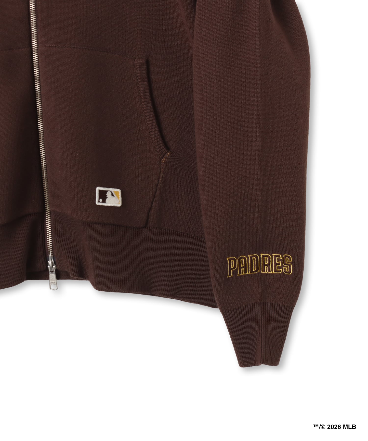 atmos pink x MLB Knit Hoodie BROWNの画像