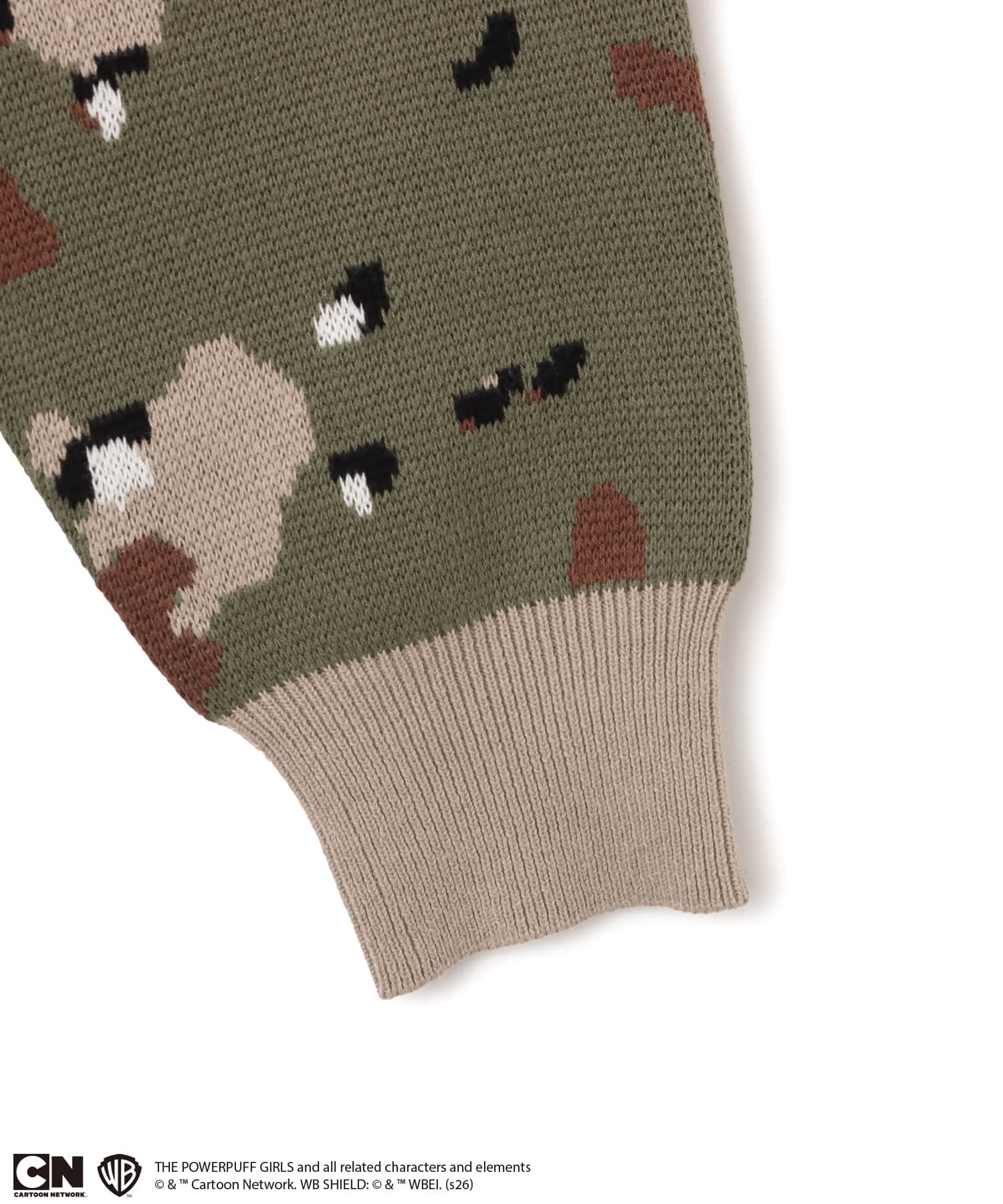 The Powerpuff Girls x atmos pink Embroidary Sweater CAMOUFLAGEの画像