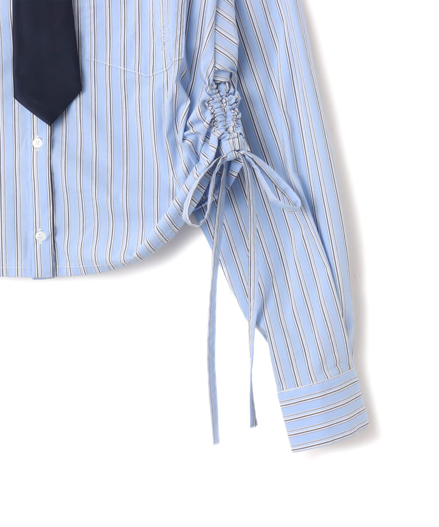 atmos pink Shirring Cropped Shirt SAXの画像