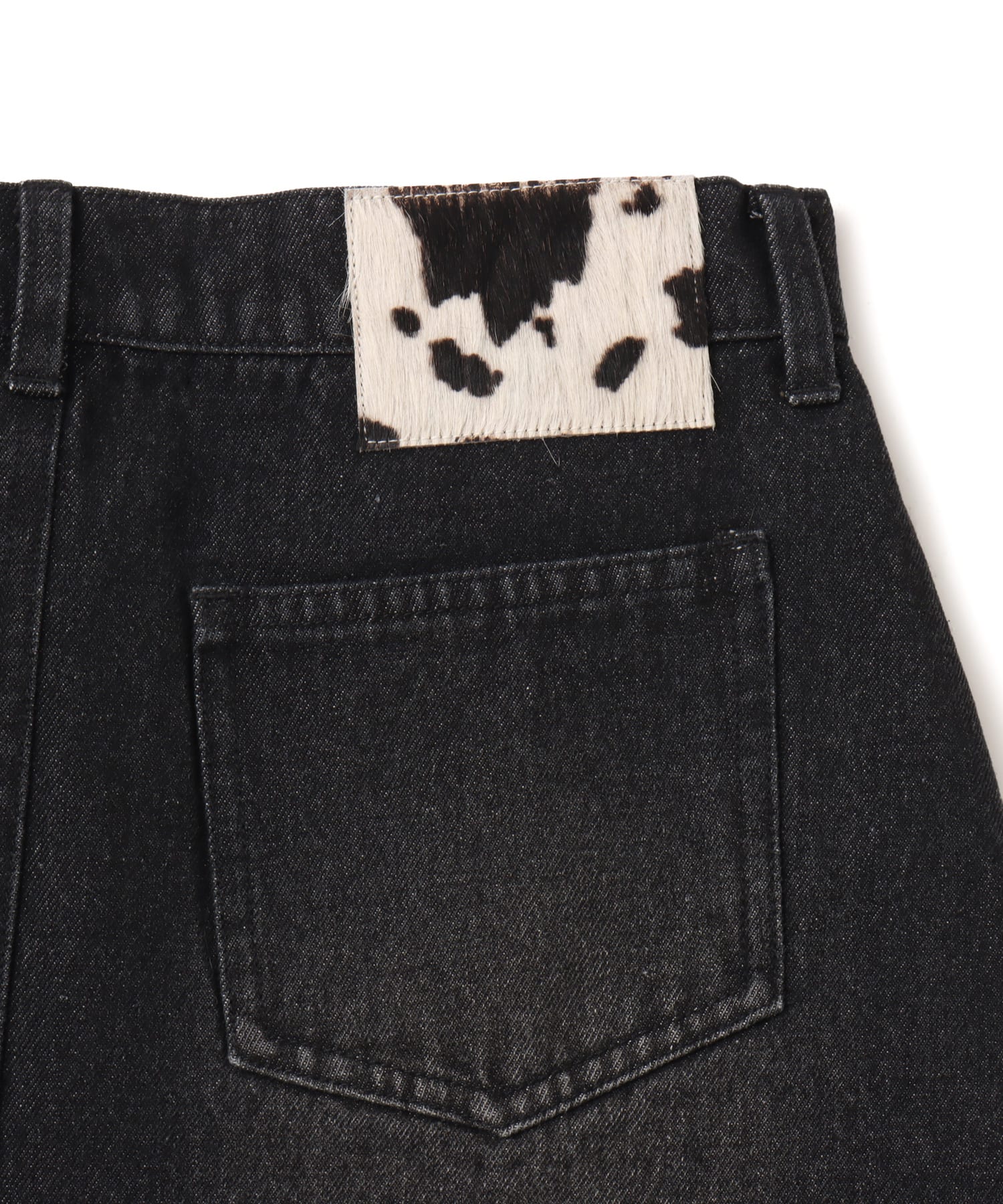 atmos pink Lace-up Denim Mini Skirt BLACKの画像