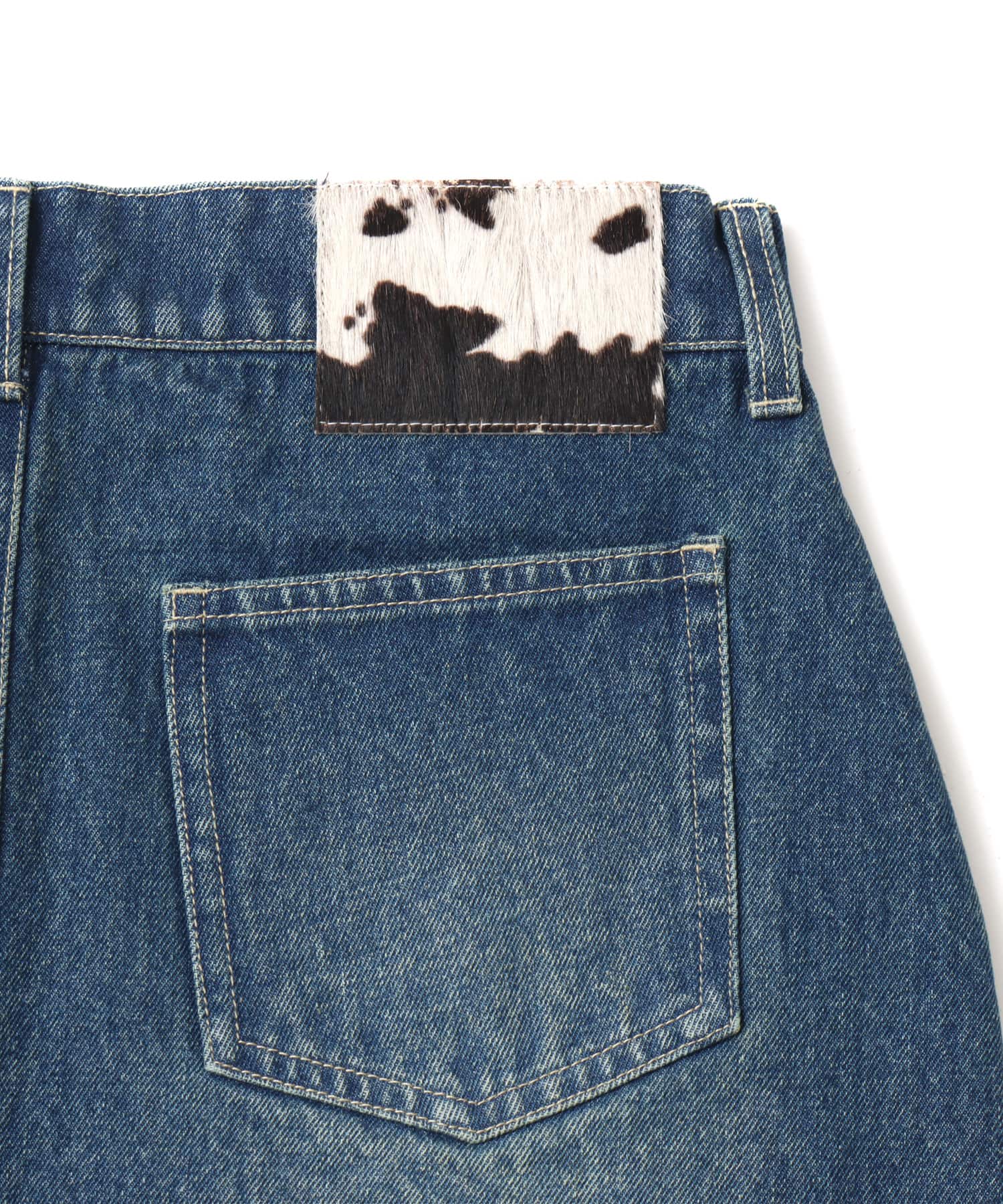 atmos pink Lace-up Denim Mini Skirt BLUEの画像