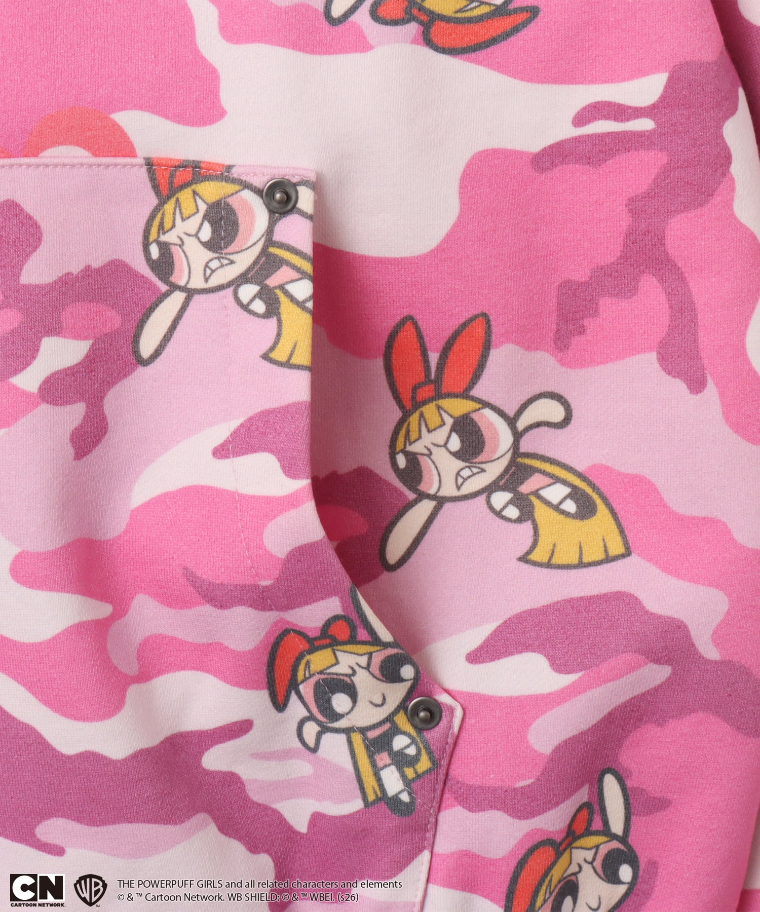 The Powerpuff Girls x atmos pink Camouflage Zip-up Hoodie PINKの画像