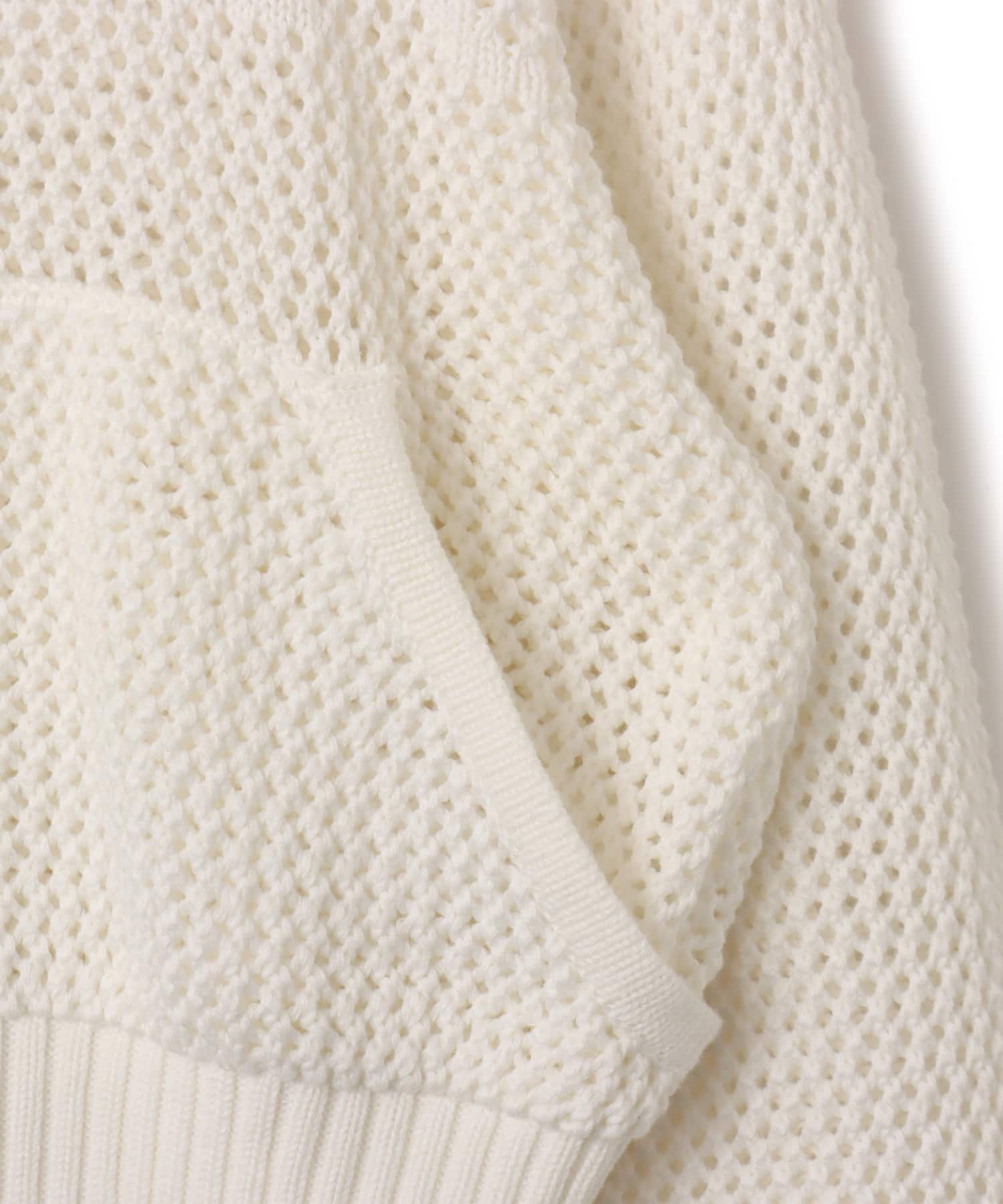 atmos pink Pointelle Knit Zip-up Hoodie WHITEの画像