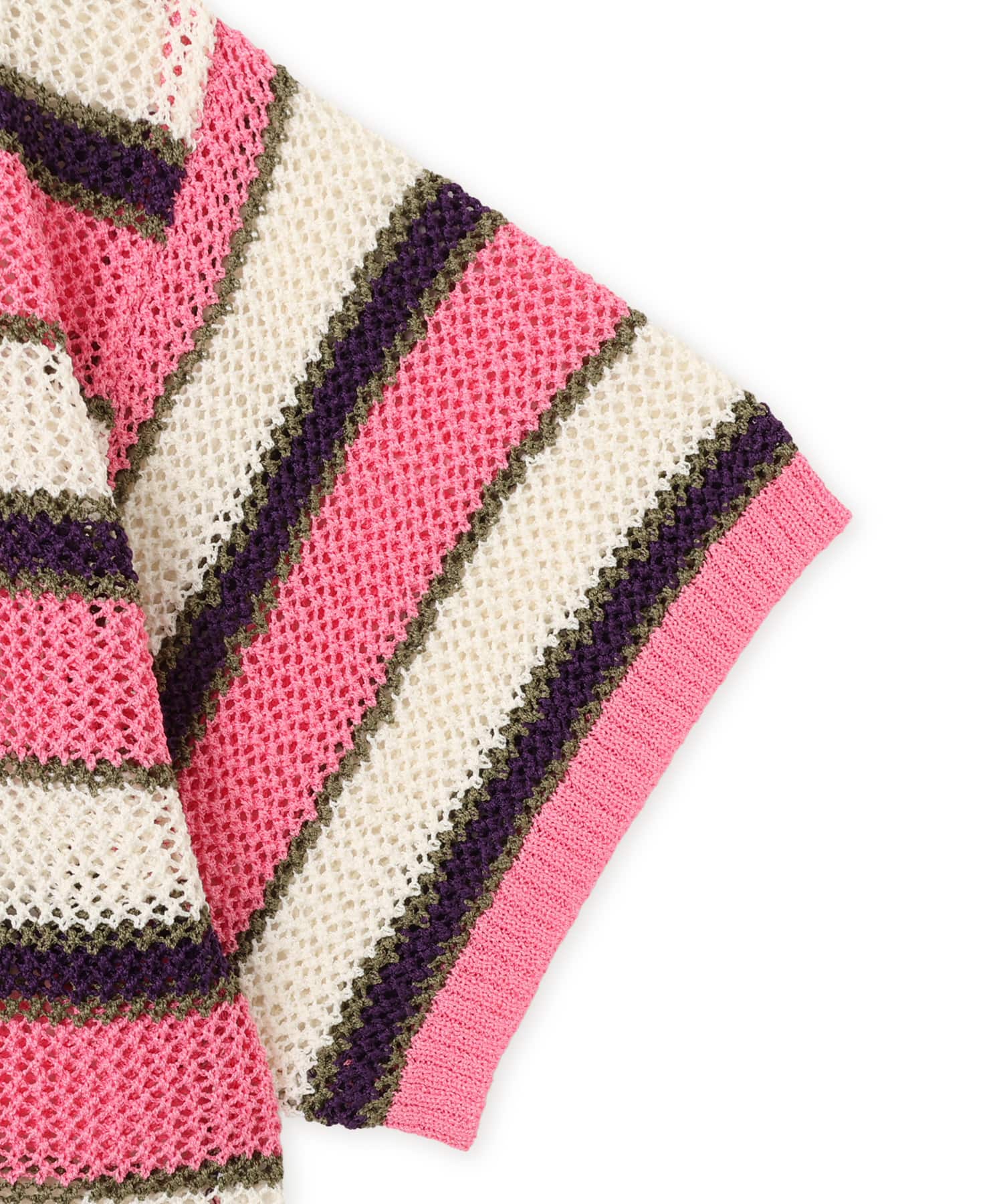 atmos pink Border Mesh Knit Tops PINKの画像
