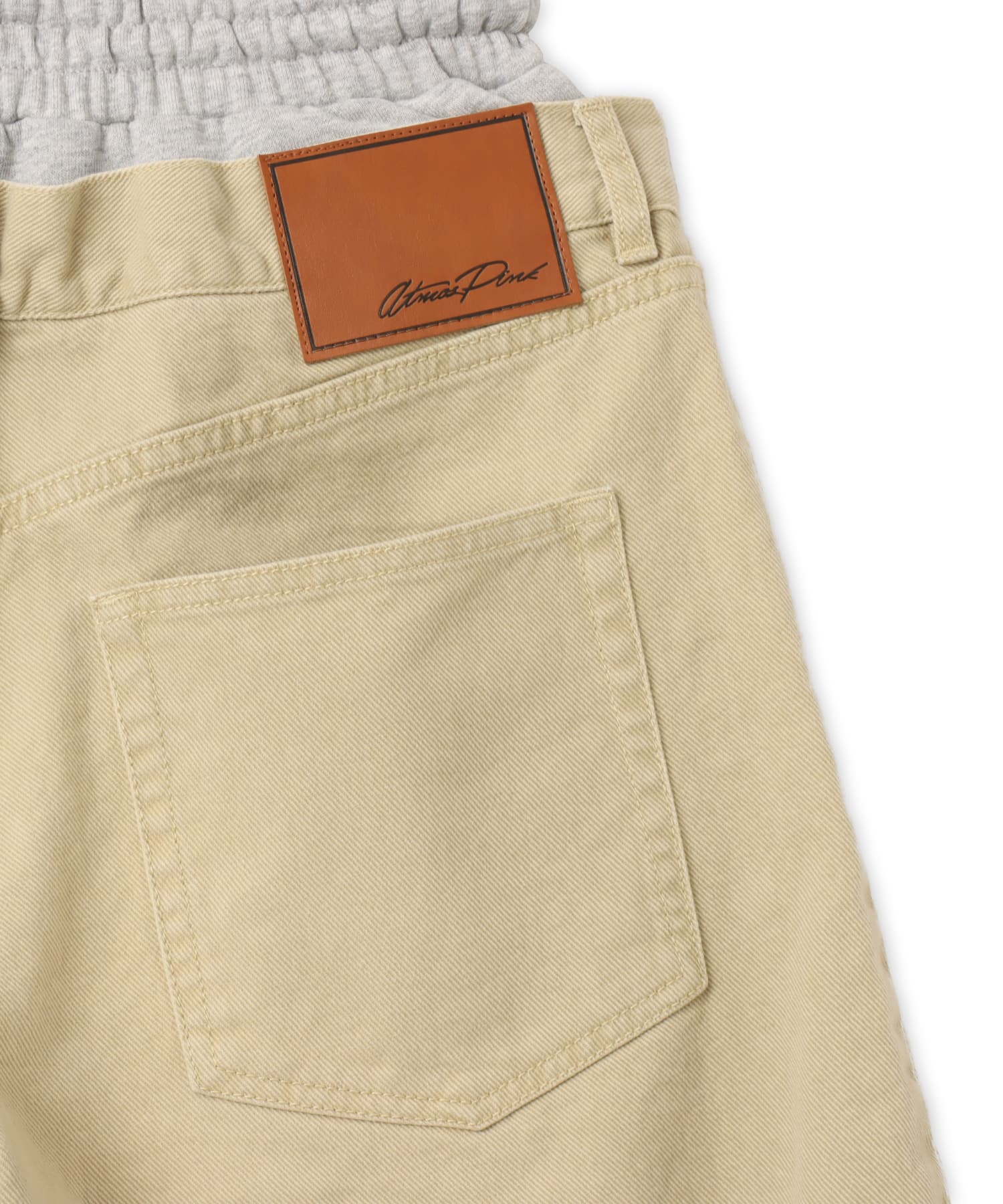 atmos pink Layered Denim Half Pants BEIGEの画像