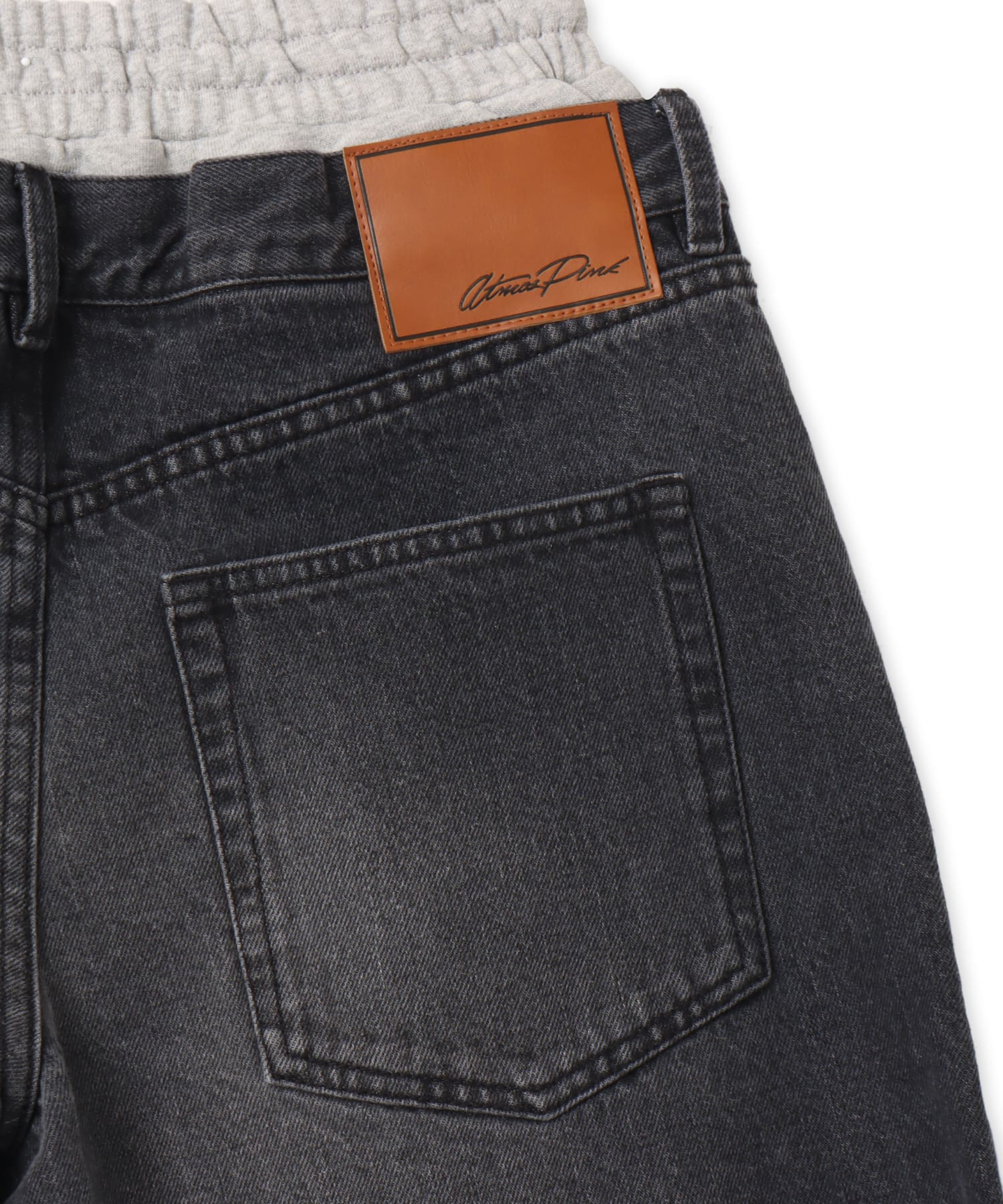 atmos pink Layered Denim Half Pants BLACKの画像