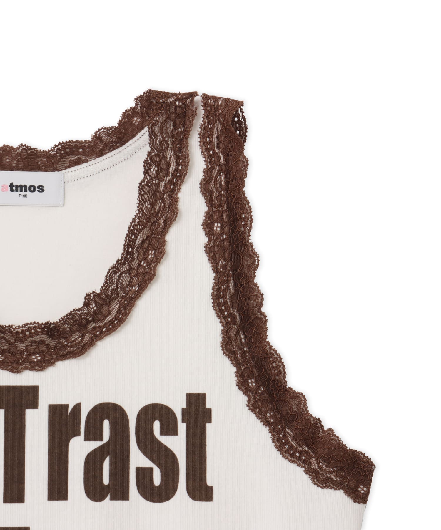 atmos pink Lace Tank Top WHITEの画像