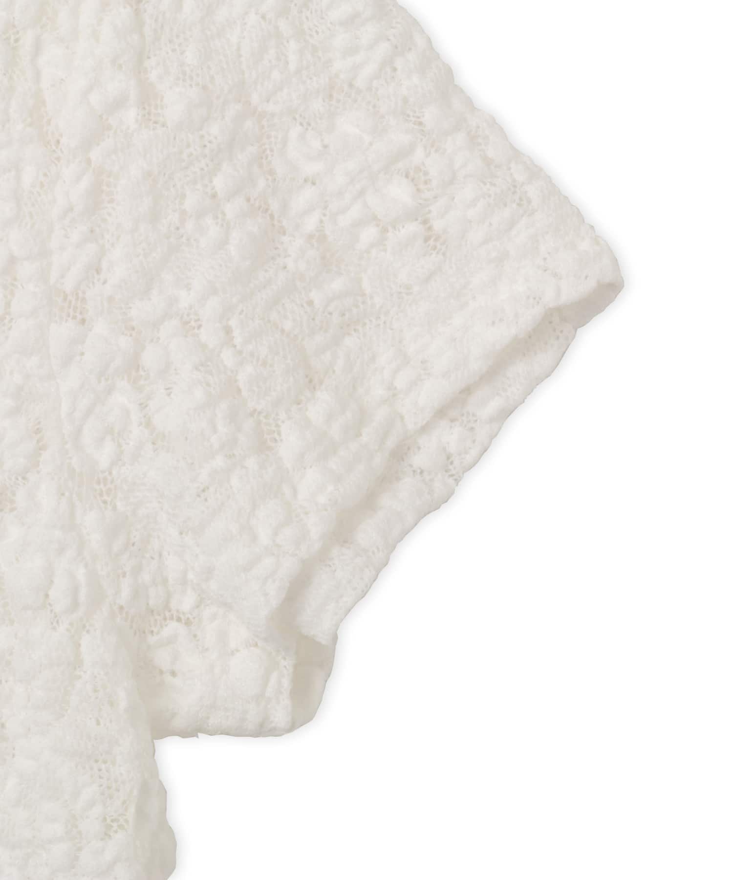 atmos pink Lace Zip-up Shirt WHITEの画像