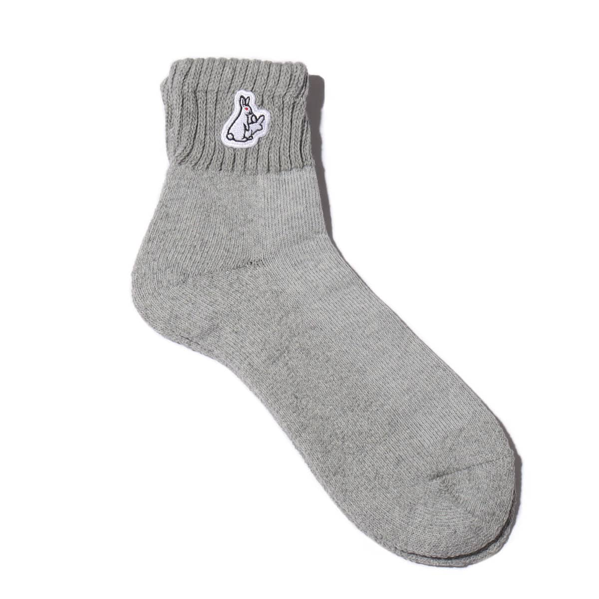 FR2 x atmos RABBIT LOGO QUARTER SOCKS 2P WHITE/GRAY