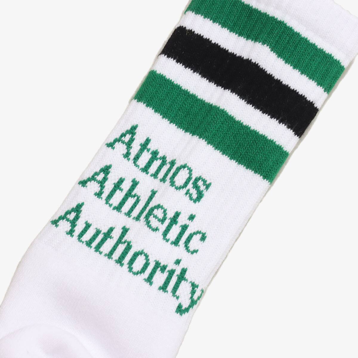 atmos COLOR LINE AAA SOCKS WHTE/GREEN