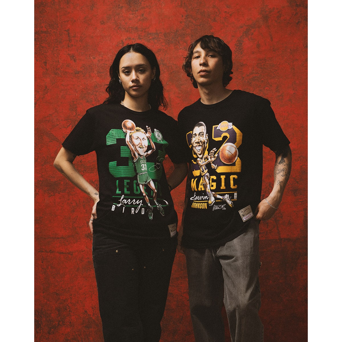 Mitchell & Ness HWC CARICATURES CELTICS L.BIRD BLACK 23SU-Iの画像
