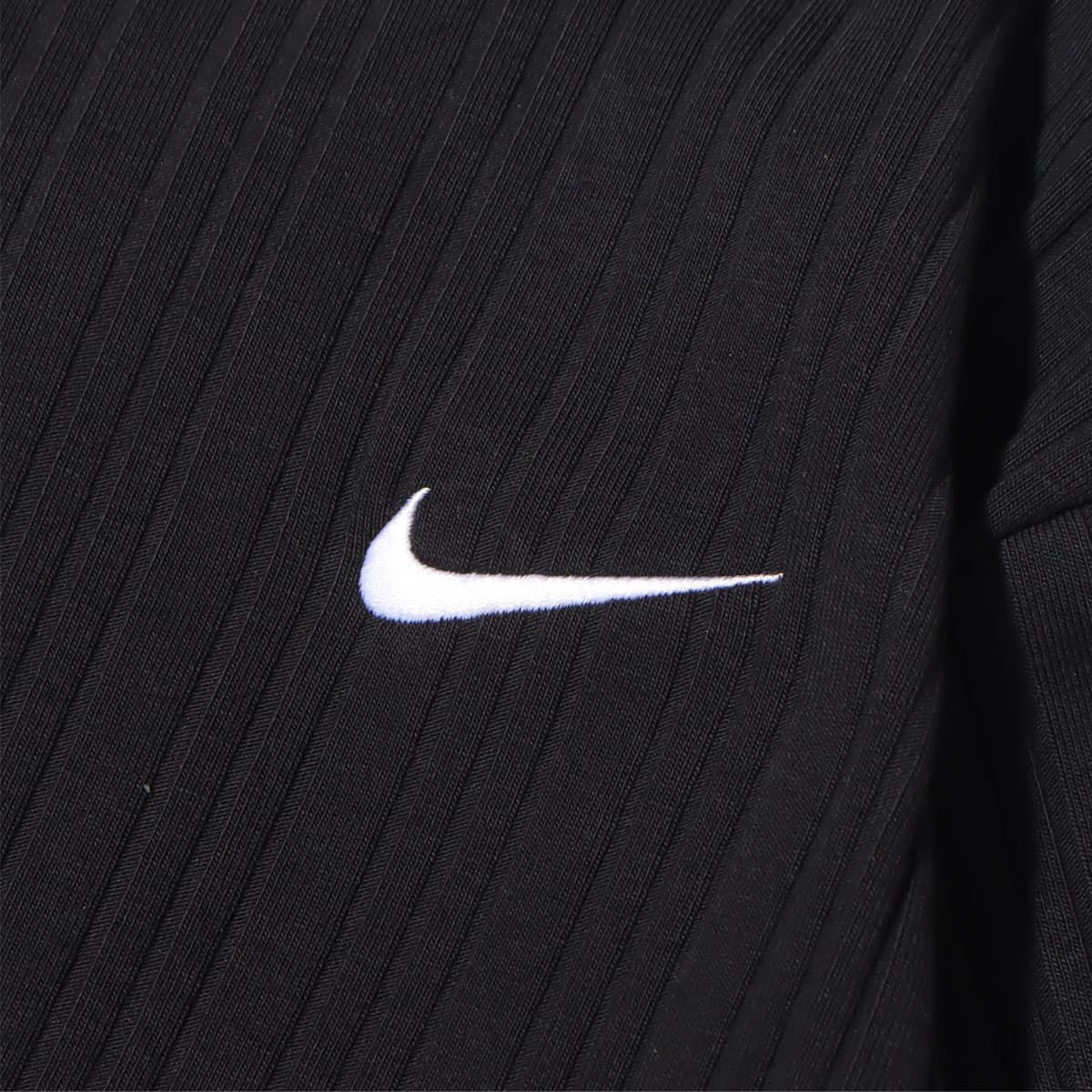 NIKE AS W NSW JRSY RIB LS TOP BLACK/WHITE 22SP-Iの画像