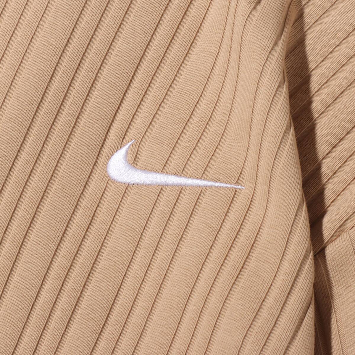 NIKE AS W NSW JRSY RIB LS TOP HEMP/WHITE 22SP-Iの画像