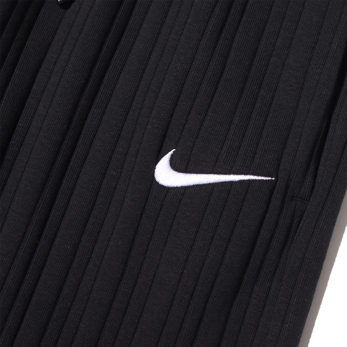 NIKE AS W NSW JRSY RIB WIDE LEG PNT BLACK/WHITE 22SP-Iの画像