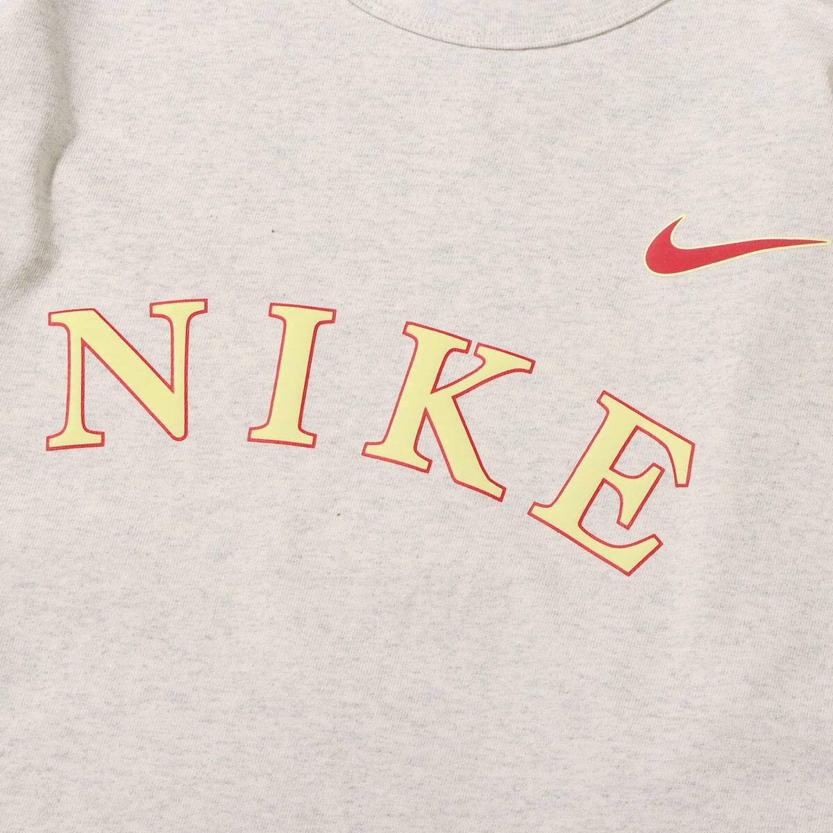 NIKE AS M NSW TEE LS NCPS OATMEAL HEATHER/CITRON TINT/GYM RED 21SP-I