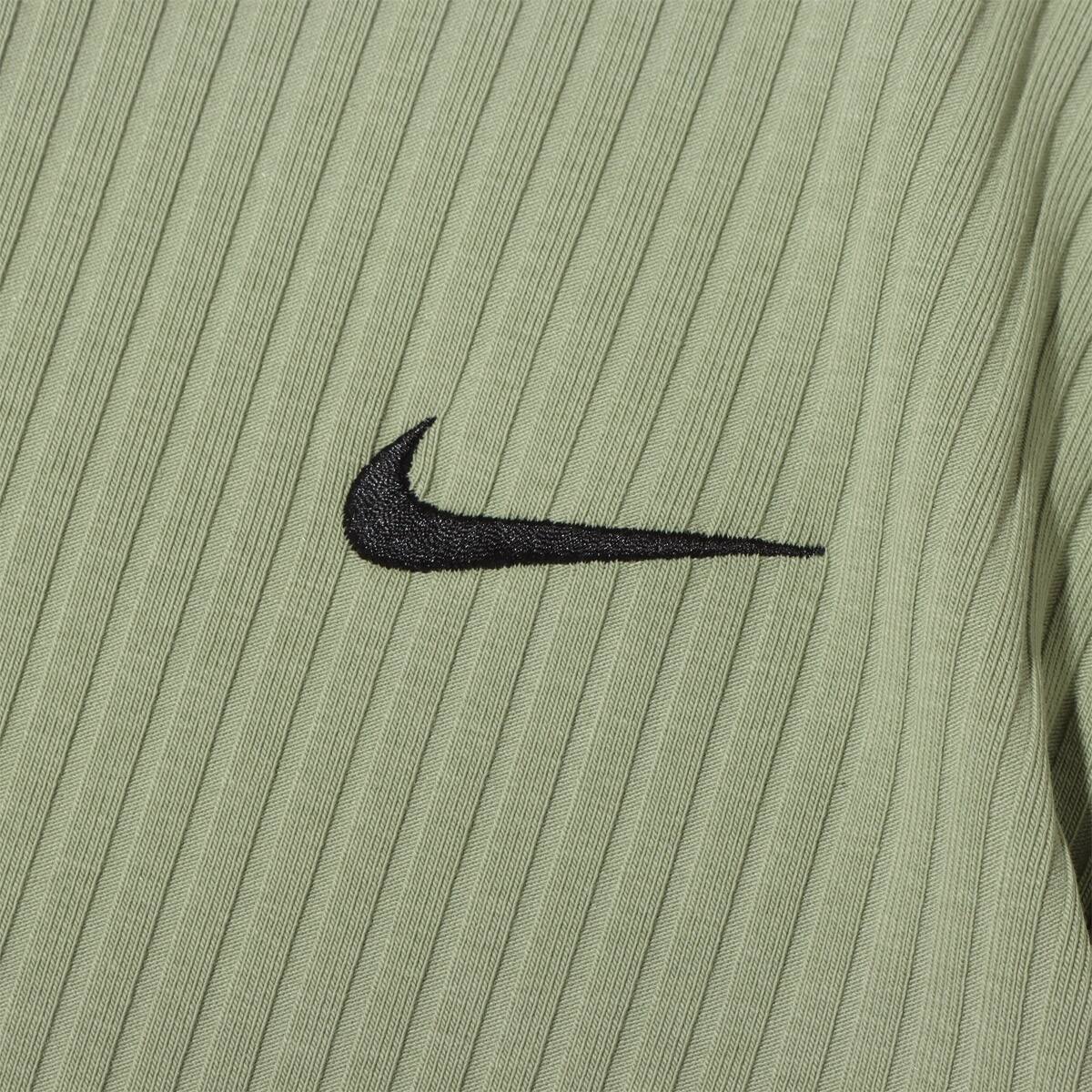 NIKE AS W NSW RIB JRSY SS TOP OIL GREEN/BLACK 23FA-Iの画像