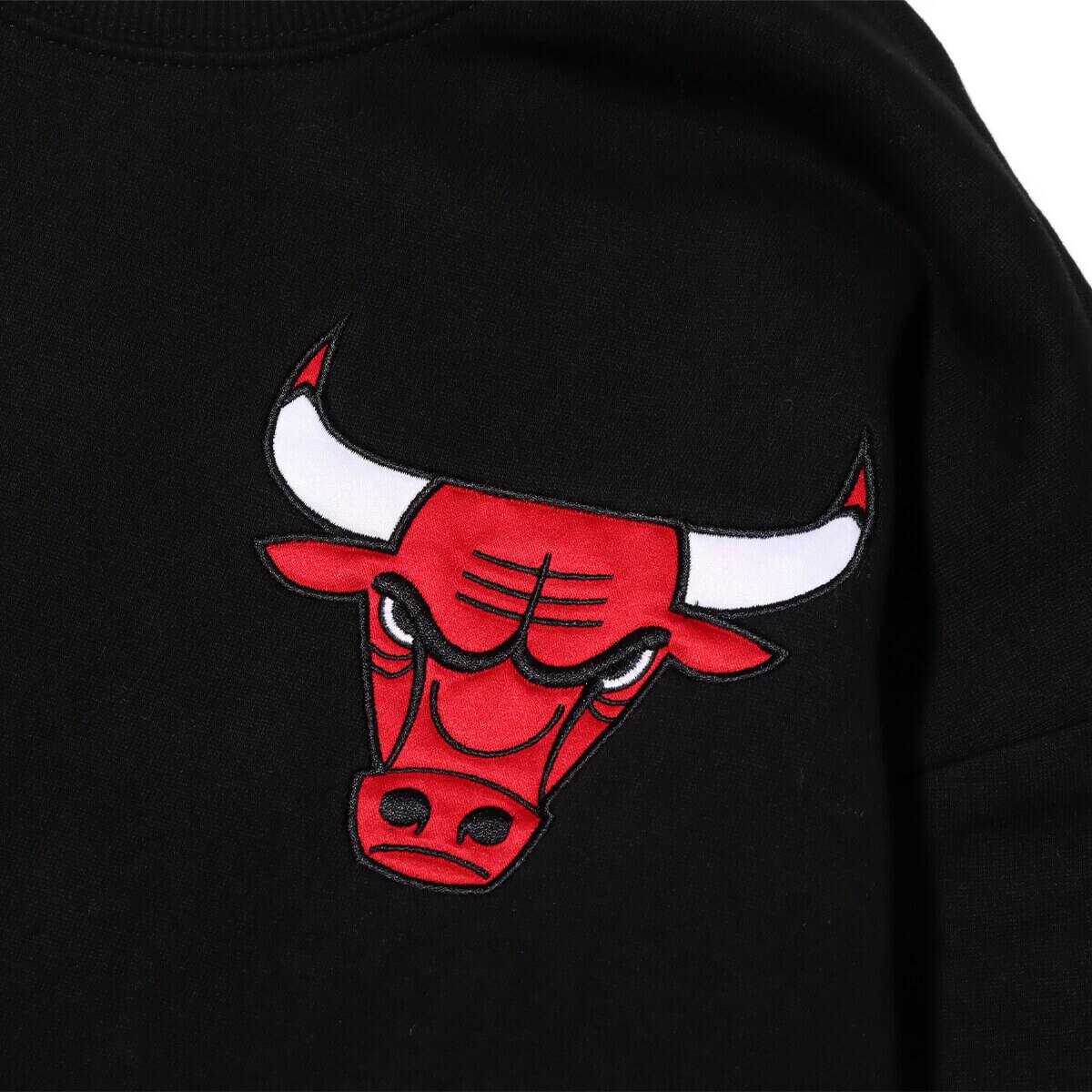 Mitchell & Ness TEAM FIRST SATIN FLEECE CREW CBU BLACK 23FW-Iの画像