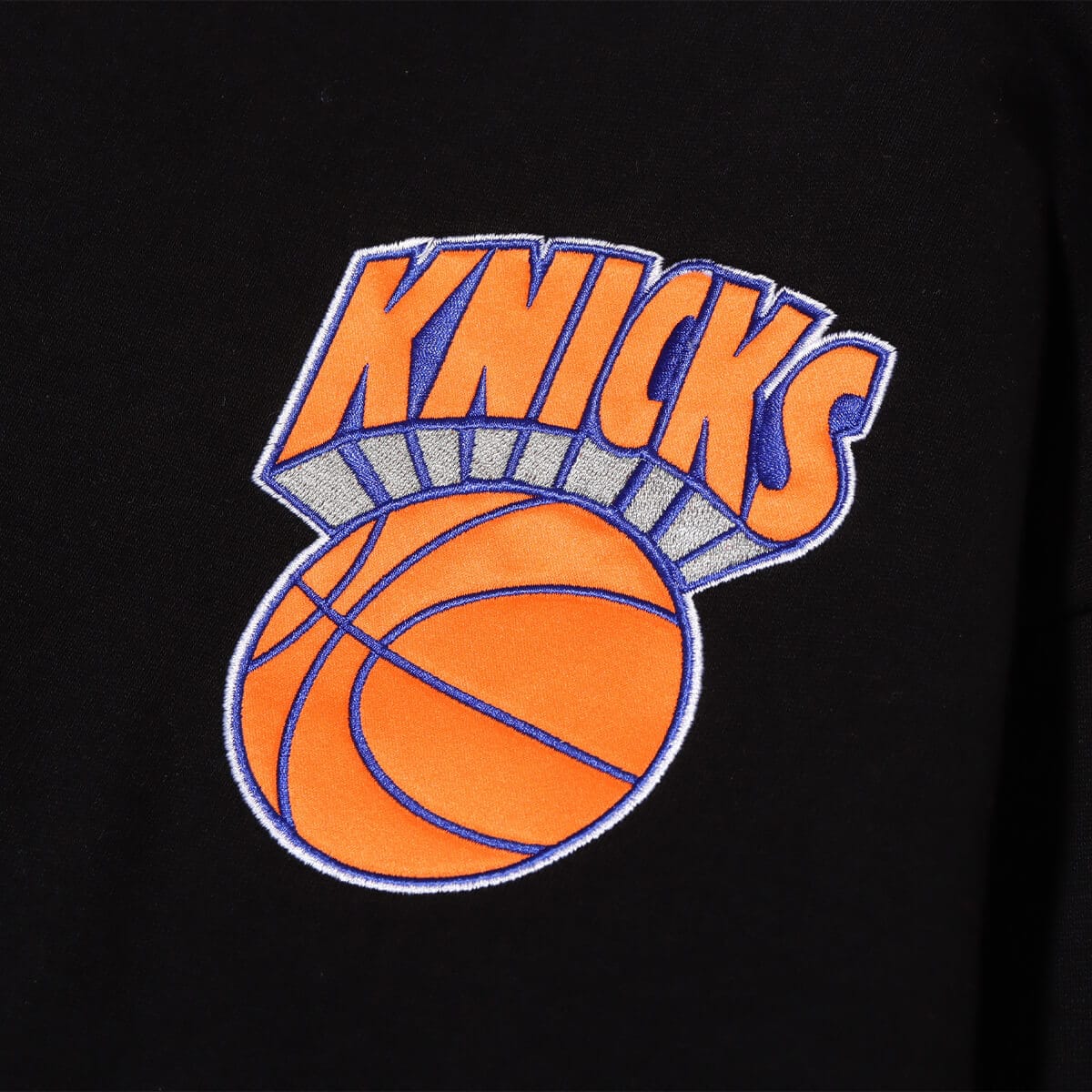 Mitchell & Ness TEAM FIRST SATIN FLEECE CREW NYK BLACK 23FW-Iの画像