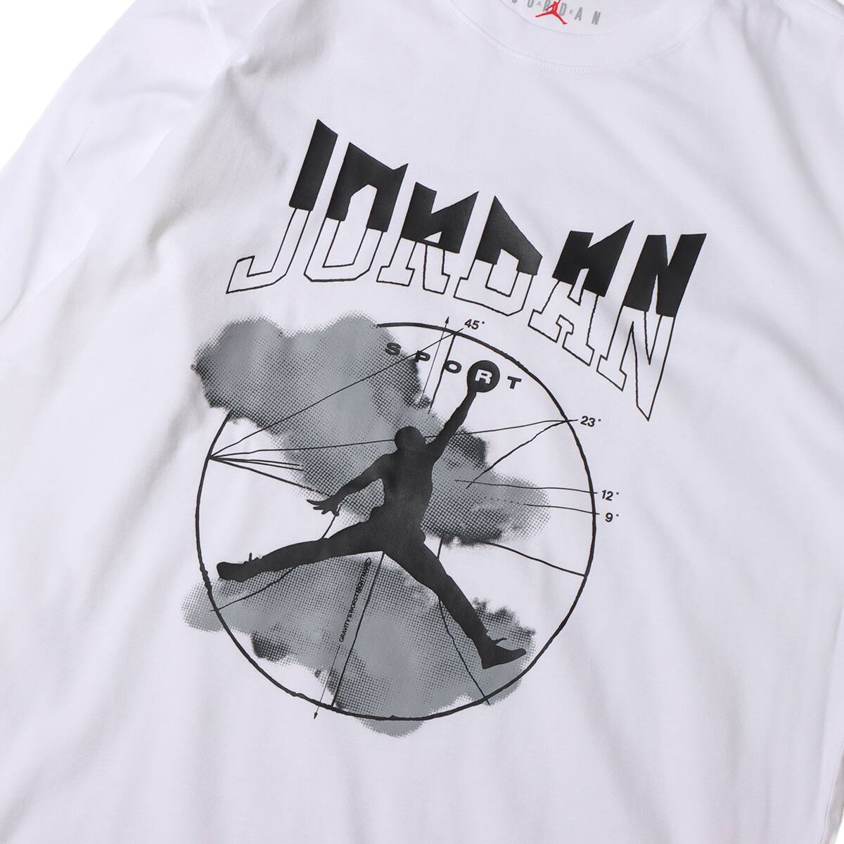 JORDAN BRAND AS M J SPRT LS GFX CREW WHITE/WOLF GREY/BLACK 23HO-Iの画像