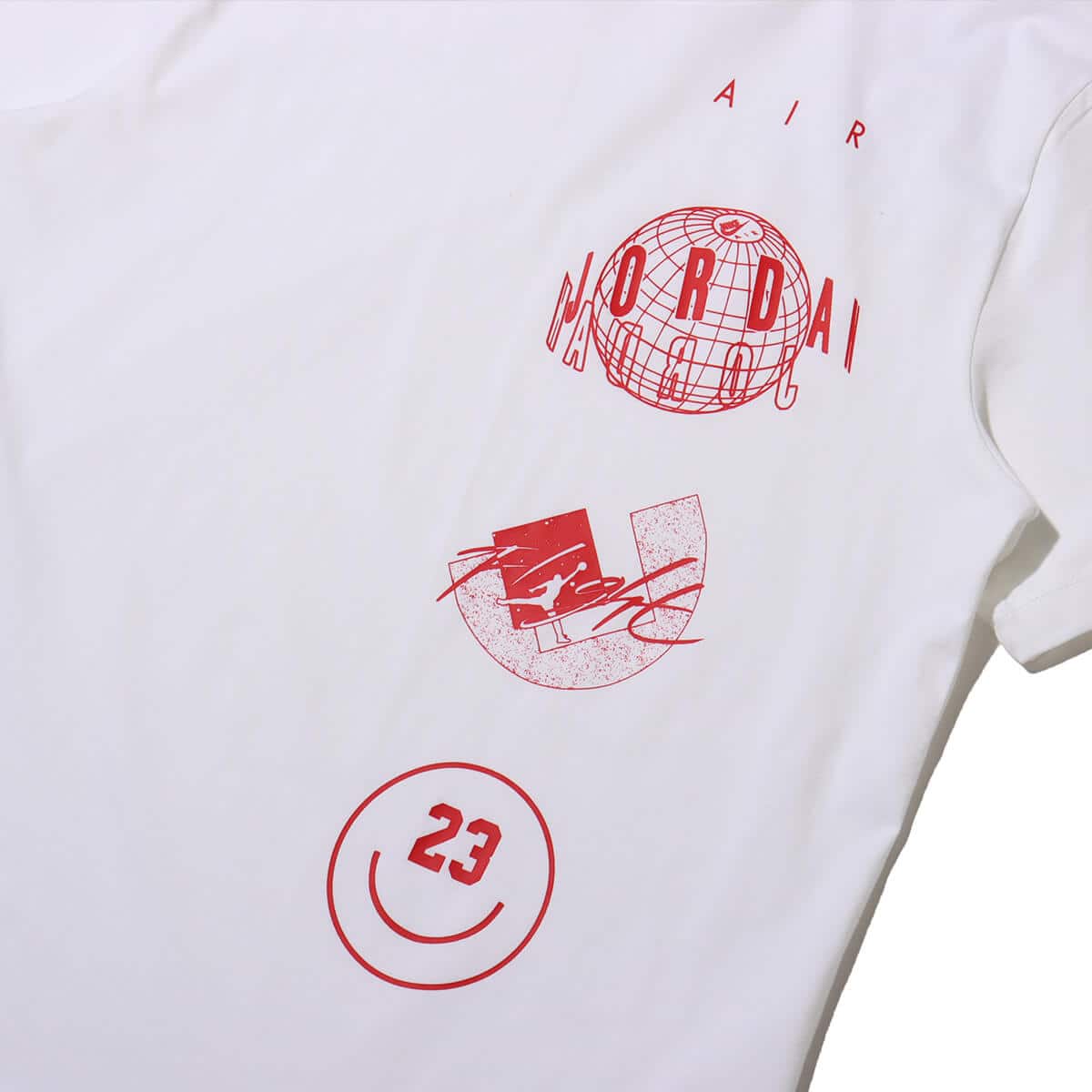 JORDAN BRAND AS M J BRAND LOGO STACK SS CRW WHITE/GYM REDの画像