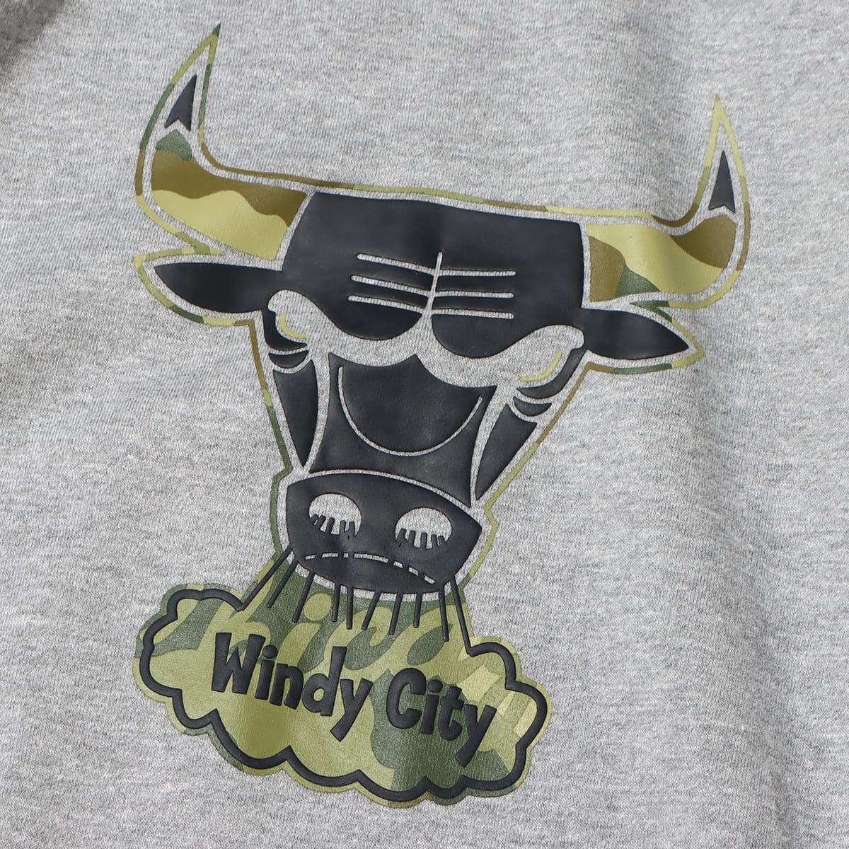 Mitchell & Ness Camo Hoody Bulls GRAY 22FW-Iの画像
