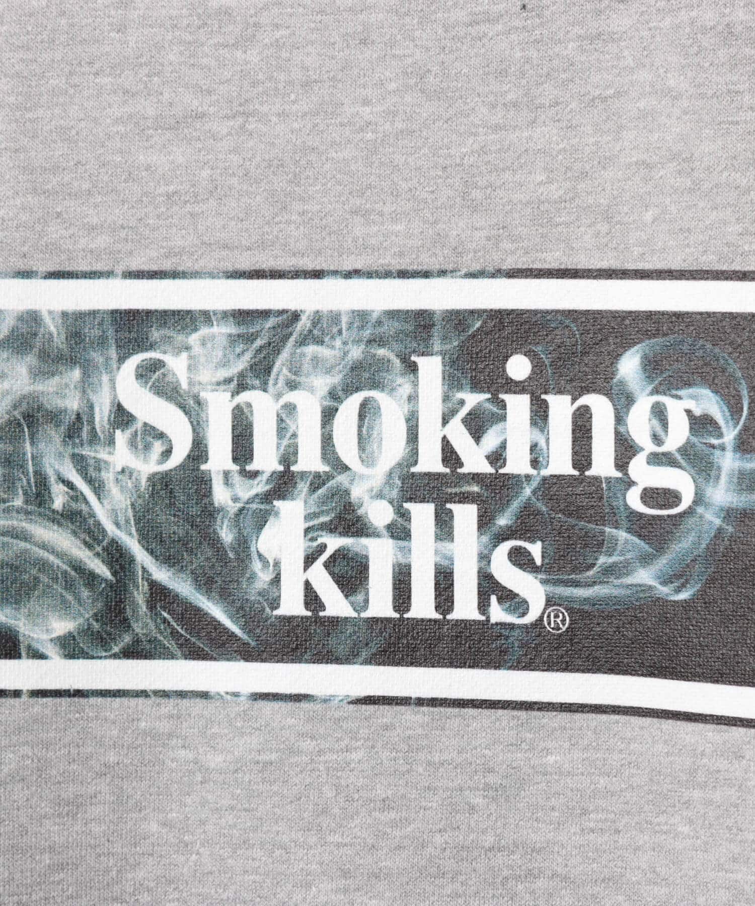 FR2 atmos collaboration with #FR2 Smoking kills Sweat shirt GRAYの画像