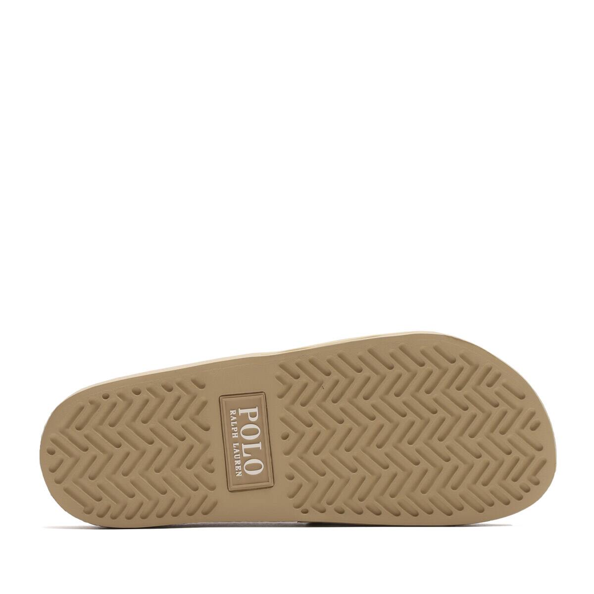 POLO RALPH LAUREN P. SLIDE/CB-SANDALS SAND DUNE/WHITE CR LOGO 23SS-Iの画像