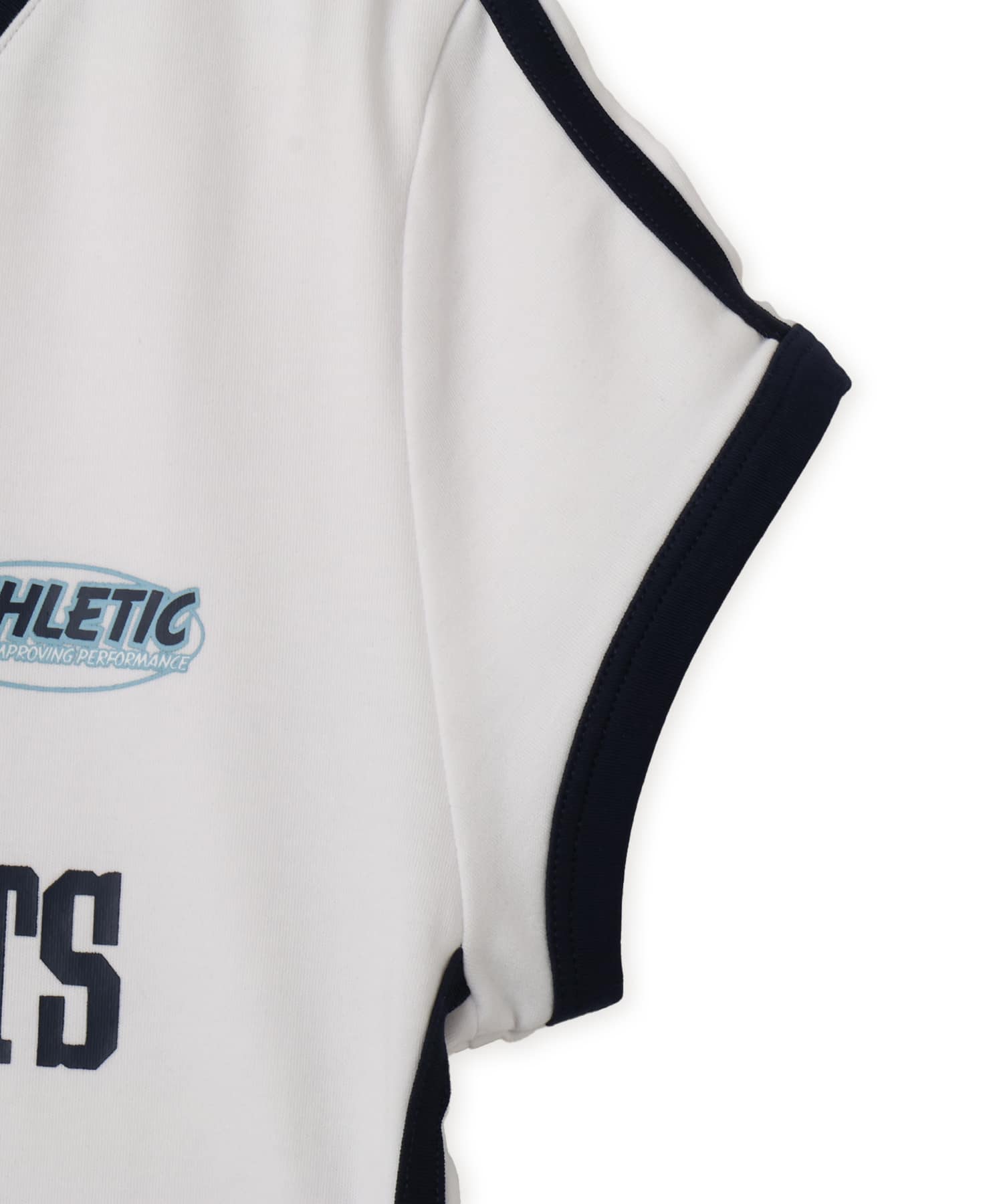 HDEX Womens Sporty Ringer V-Neck Short Sleeve Whiteの画像