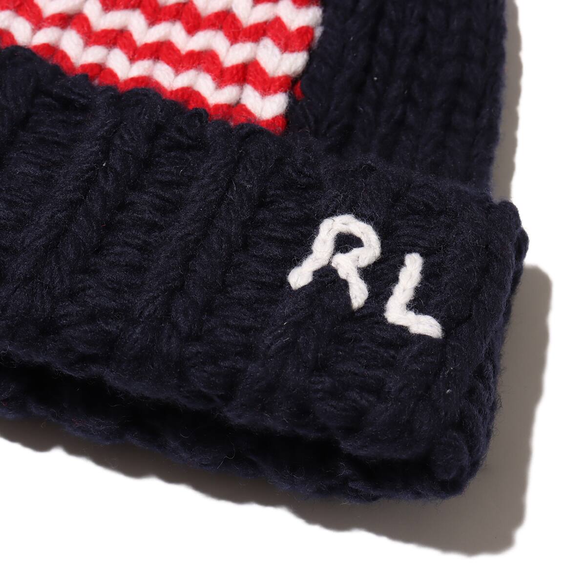 POLO RALPH LAUREN FLAG BEANIE RL NAVY の画像
