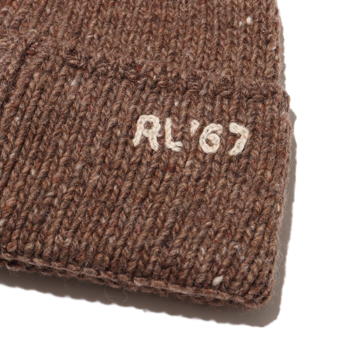 POLO RALPH LAUREN KNT TWD PL BBEANIE DARK BROWN の画像