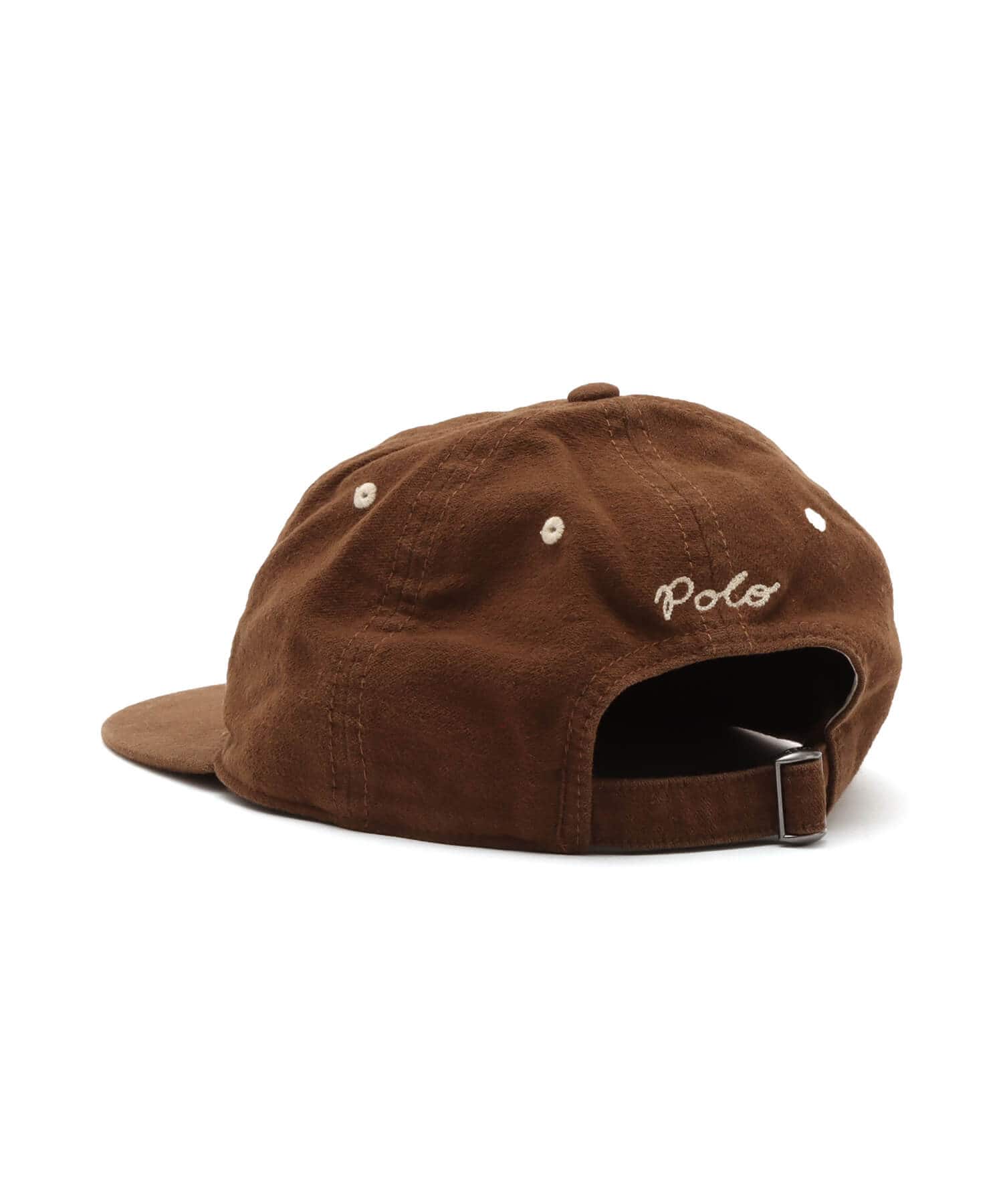 POLO RALPH LAUREN CHAMOIS ”P” AUTHENTIC BASEBALL CAP  CHOCOLATE MOUSSEの画像