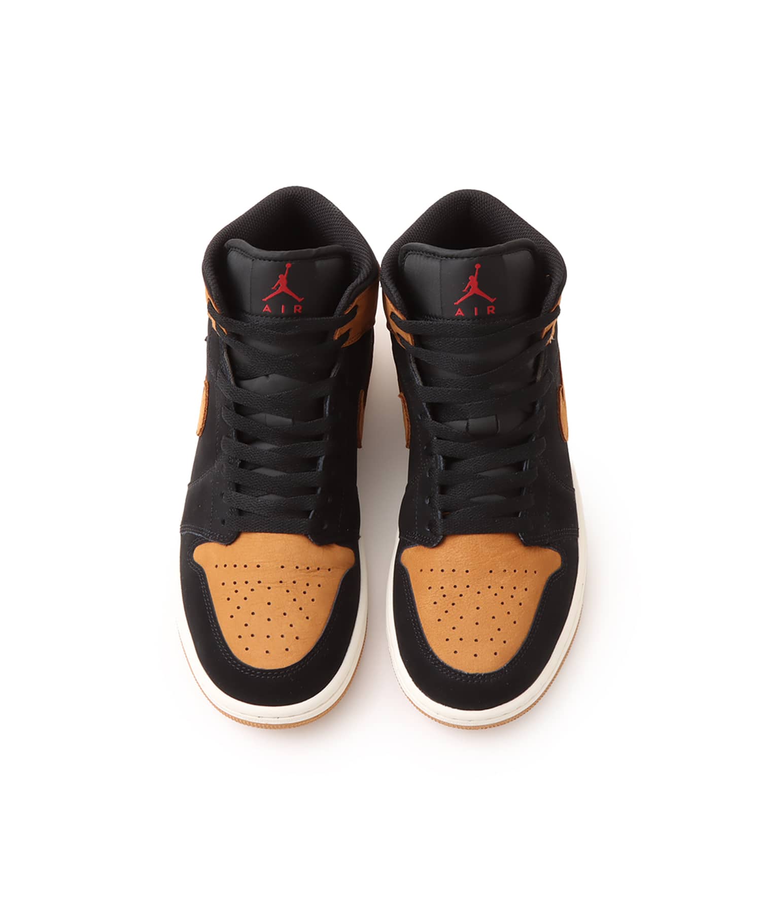 JORDAN BRAND AIR JORDAN 1 MID SE BLACK/FLAX-VARSITY RED-SAILの画像
