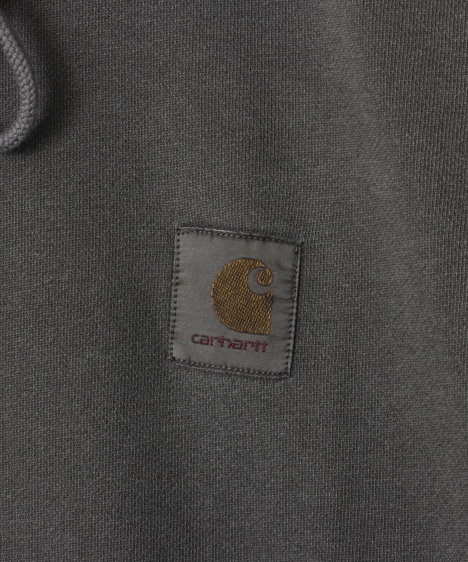 CARHARTT HOODED NELSON SWEAT Black garment dyedの画像