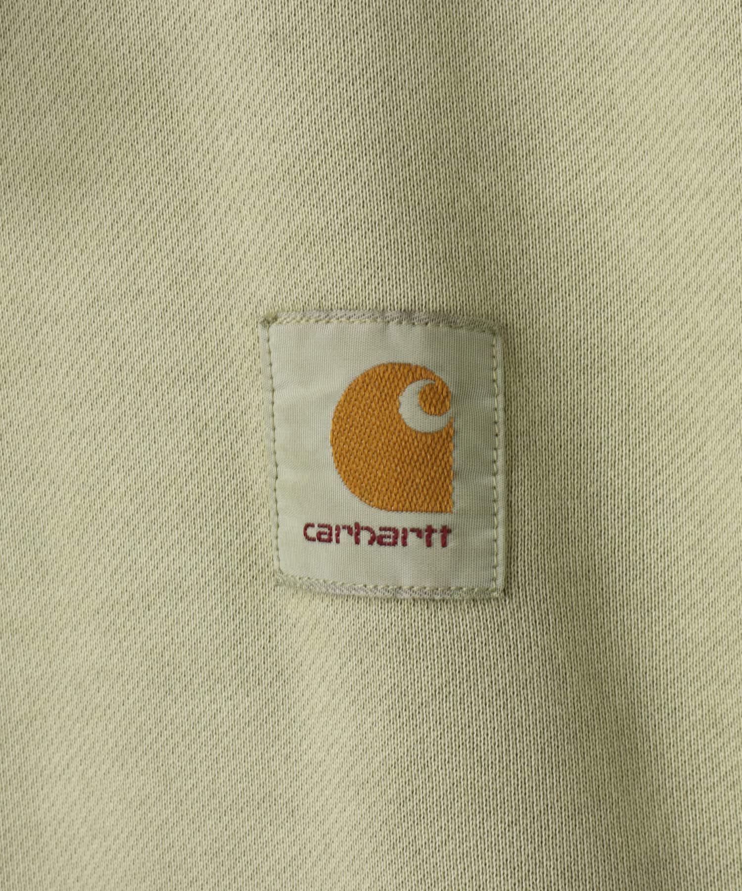 CARHARTT HOODED NELSON SWEAT Gentle Green garment dyedの画像