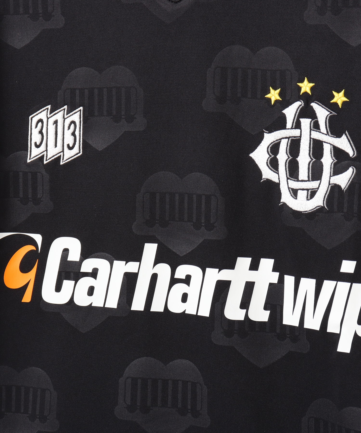 CARHARTT S/S HARTT’S FOOTBALL T-SHIRT Heart Train Jacquard, Blackの画像