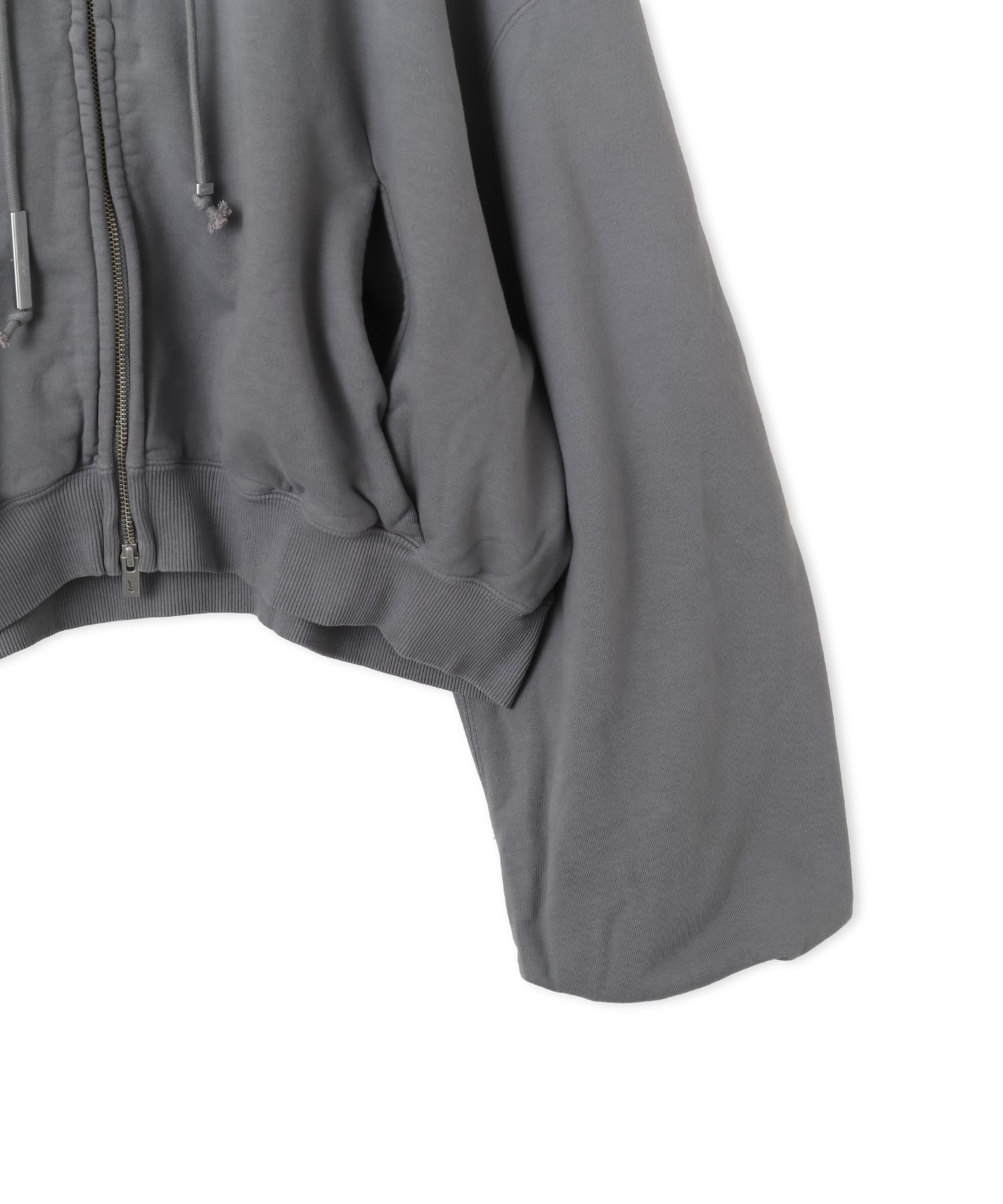 NIKE W NRG NK STUDIO FLEECE HOODIE GRAYの画像