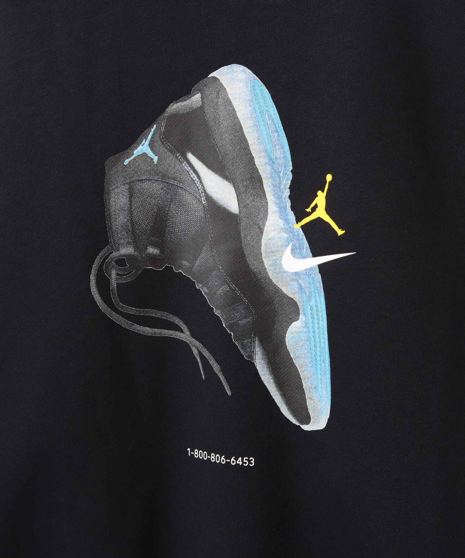 JORDAN BRAND M J BRK AJ11 FLEECE CREW LB BLACK/GAMMA BLUEの画像
