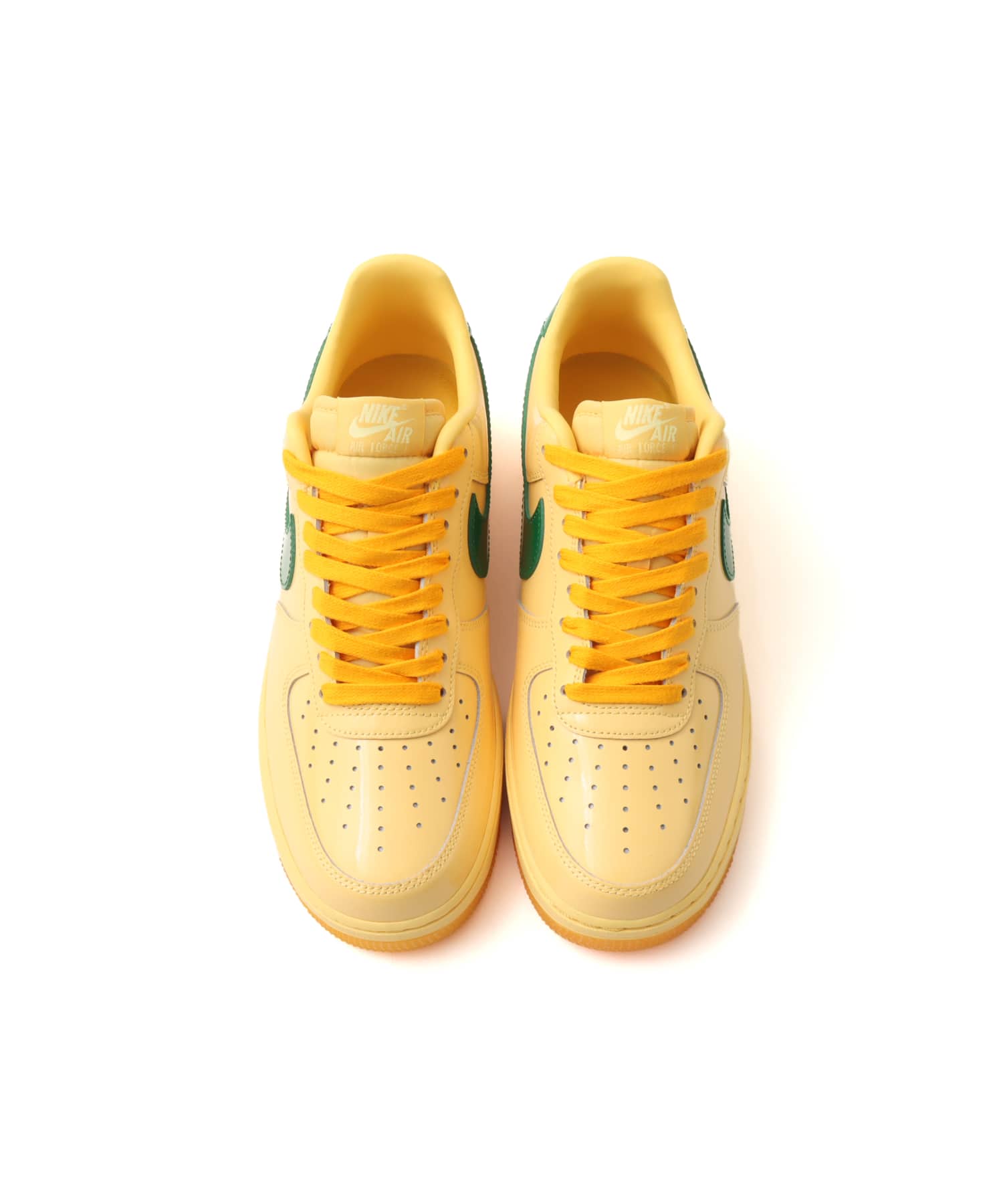 NIKE AIR FORCE 1 LOW QS TOPAZ GOLD/PINE GREEN-LT LASER ORANGEの画像