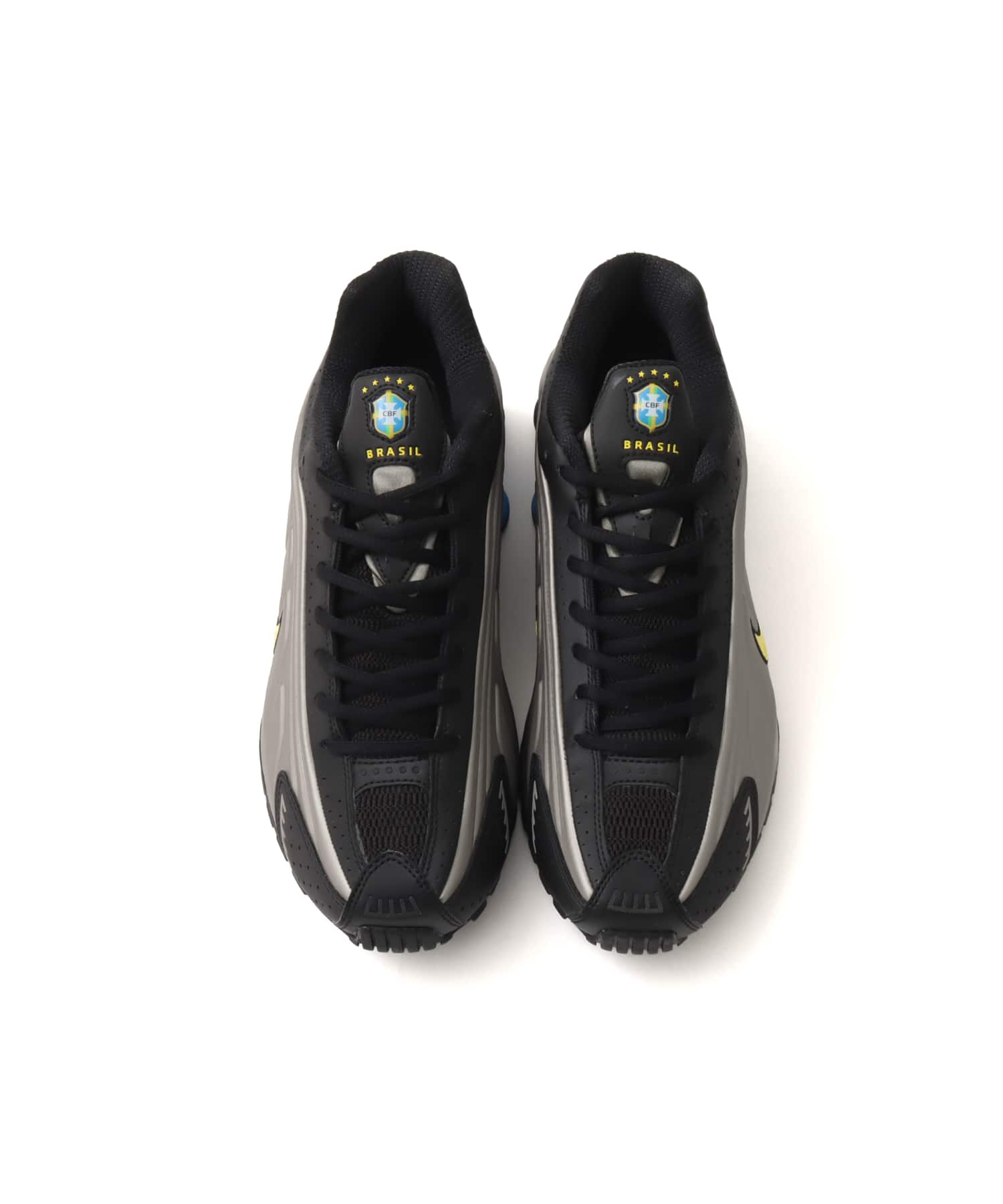 NIKE SHOX R4 BLACK/CANARY-MTLC PEWTER-LT PHOTO BLUEの画像