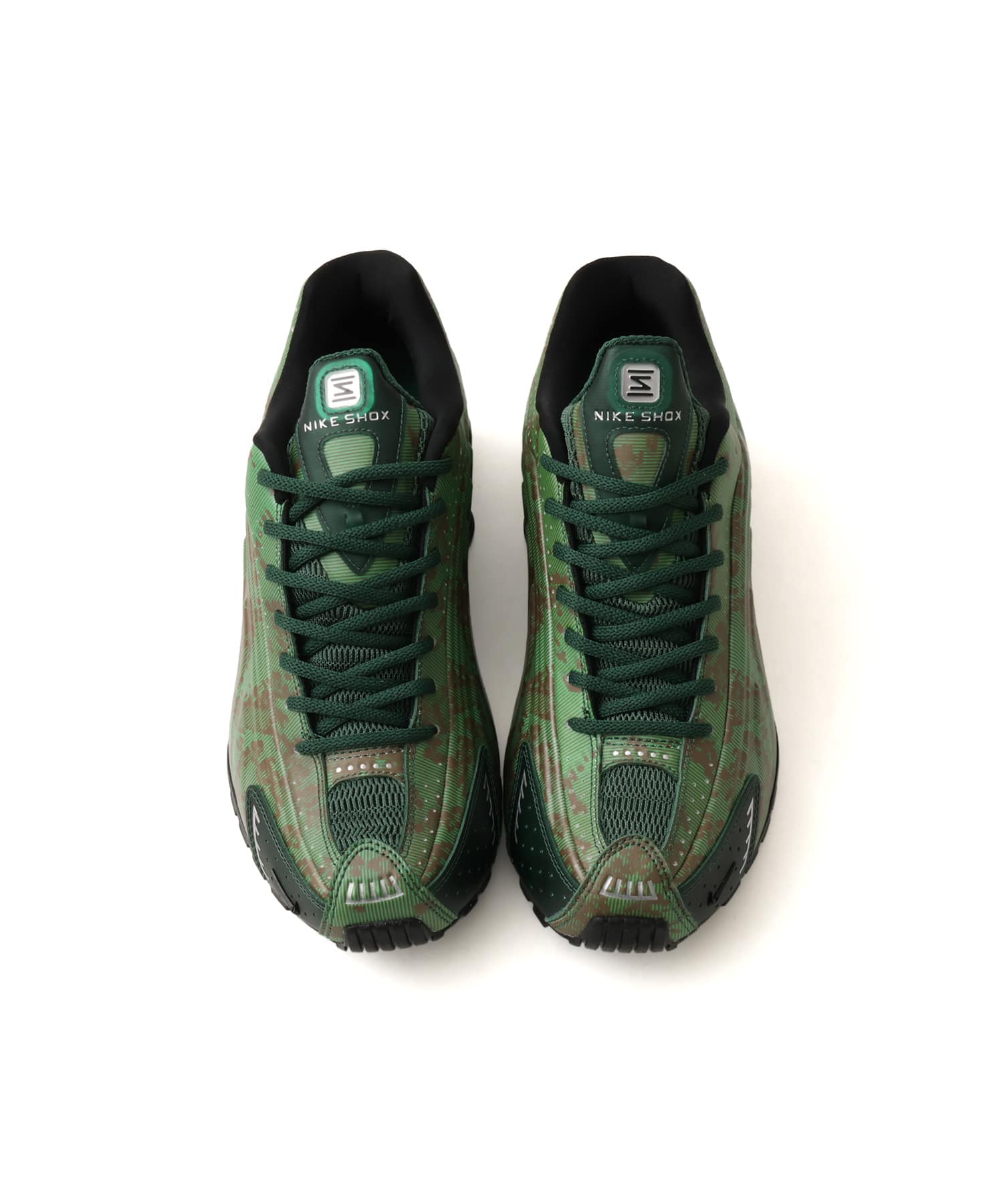 NIKE SHOX R4 SP NOBLE GREEN/BLACK-TM KELLY GREEN-ROUGH GREEN-MTLC SILVERの画像