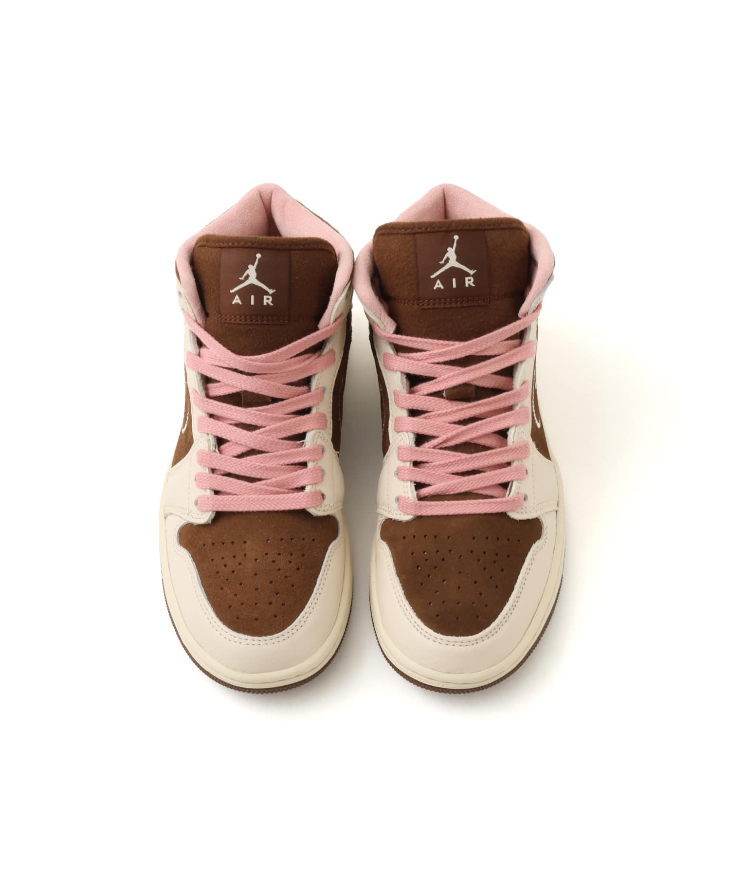 JORDAN BRAND WMNS AIR JORDAN 1 MID SE CACAO WOW/PEARL WHITE-RUST PINKの画像