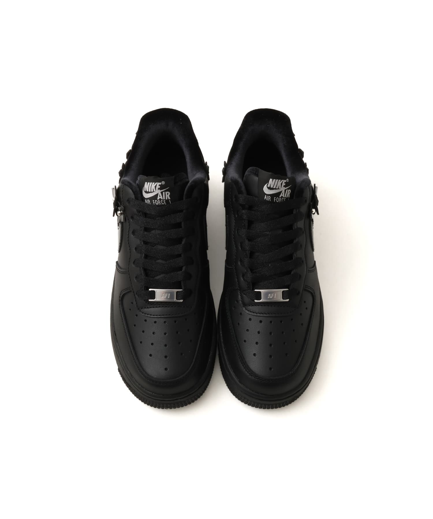 NIKE W AIR FORCE 1 '07 BLACK/BLACK-OFF NOIR-MTLC SILVERの画像