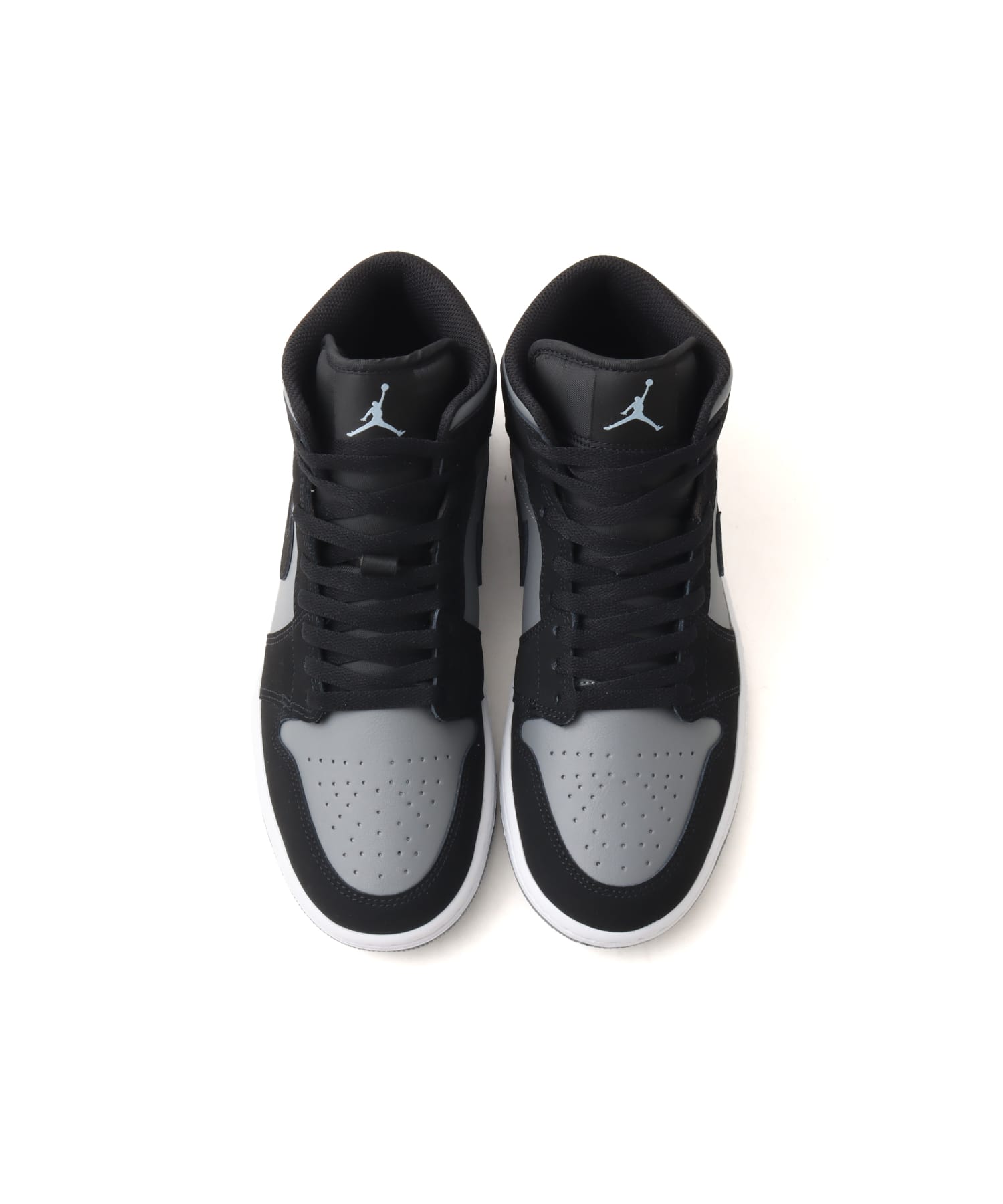 JORDAN BRAND AIR JORDAN 1 MID BLACK/BLACK-COOL GREY-LT ARMORY BLUEの画像