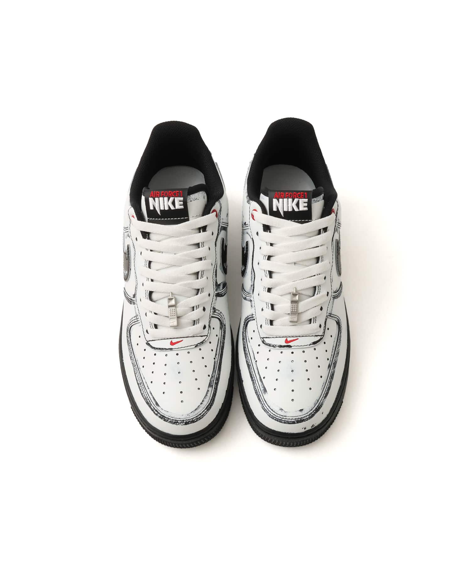 NIKE AIR FORCE 1 SUMMIT WHITE/MTLC SILVER-BLACK-GYM RED-MTLC COOL GREYの画像